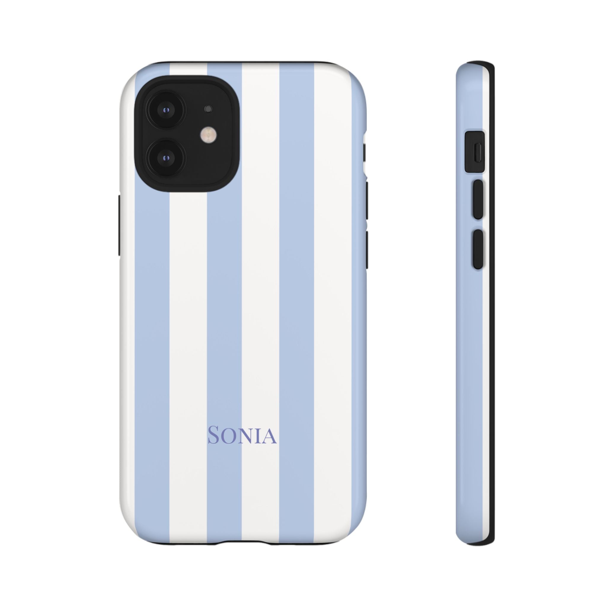 LIGHT BLUE STRIPES – Personalisierte Handyhülle mit Dual-Layer-Schutz