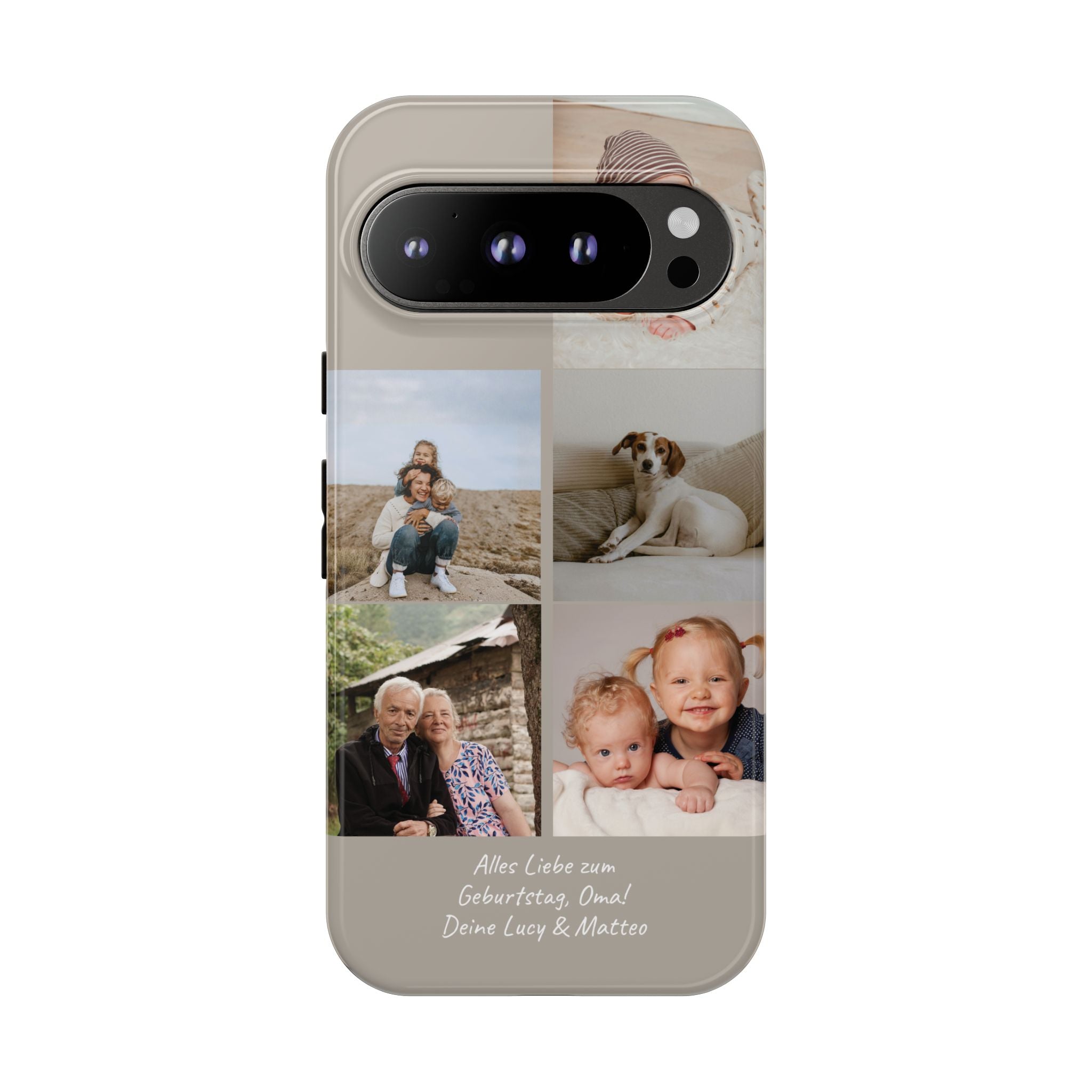 BEIGE COLLAGE – Personalisierte Foto Handyhülle mit Dual-Layer-Schutz