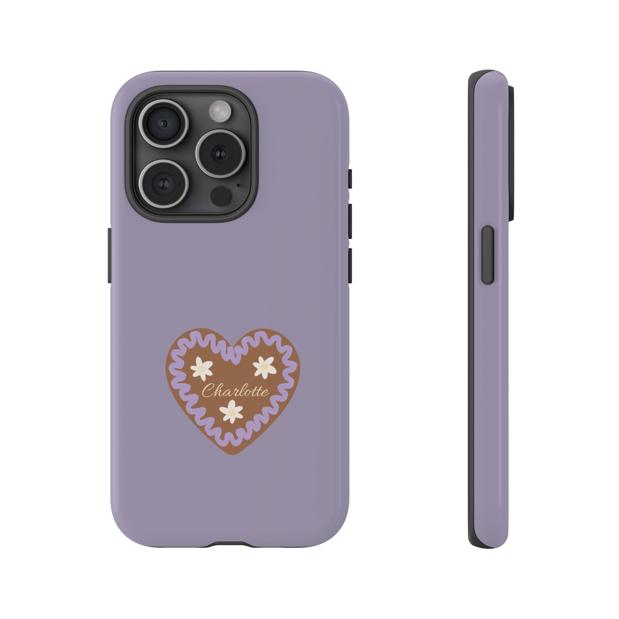 WIESNHERZ LAVENDEL – Personalisierte Handyhülle mit Dual-Layer-Schutz