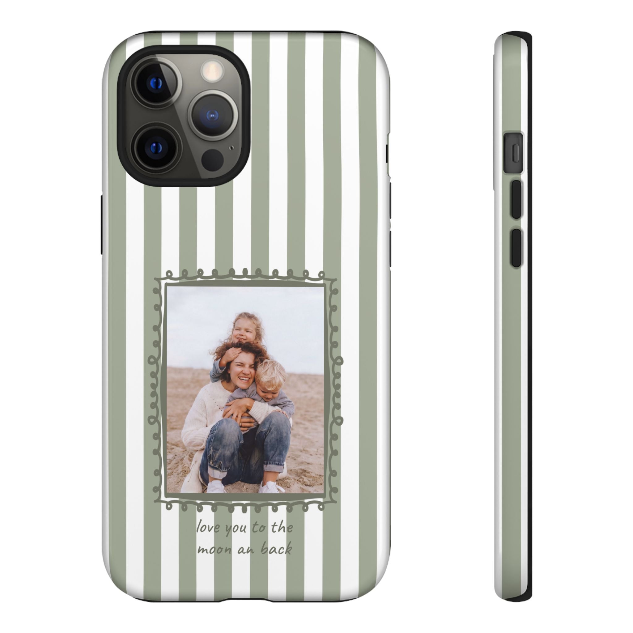 SALBEI STRIPES PHOTO FRAME – Personalisierte Foto Handyhülle mit Dual-Layer-Schutz