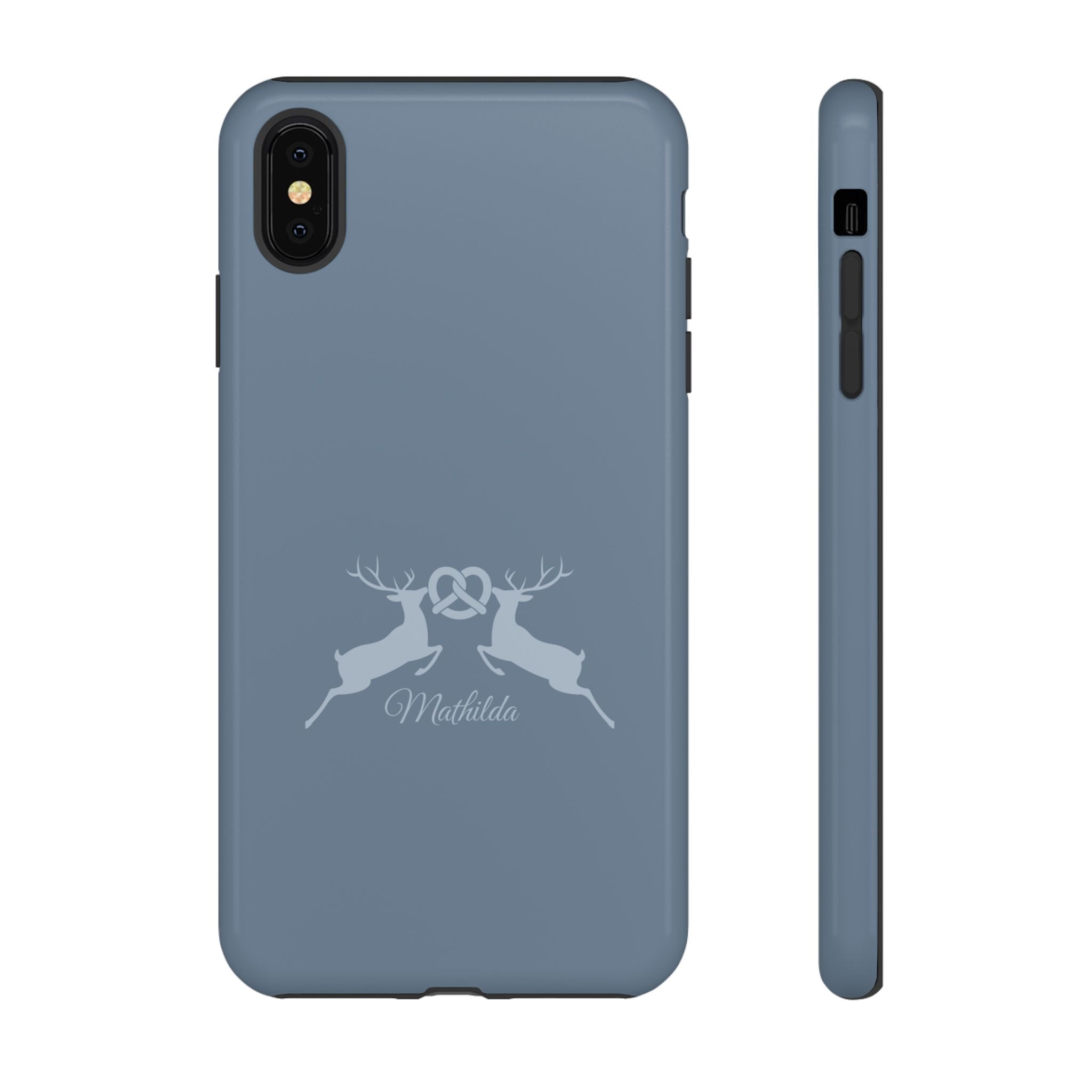 HIRSCH TAUBENBLAU – Personalisierte Handyhülle mit Dual-Layer-Schutz