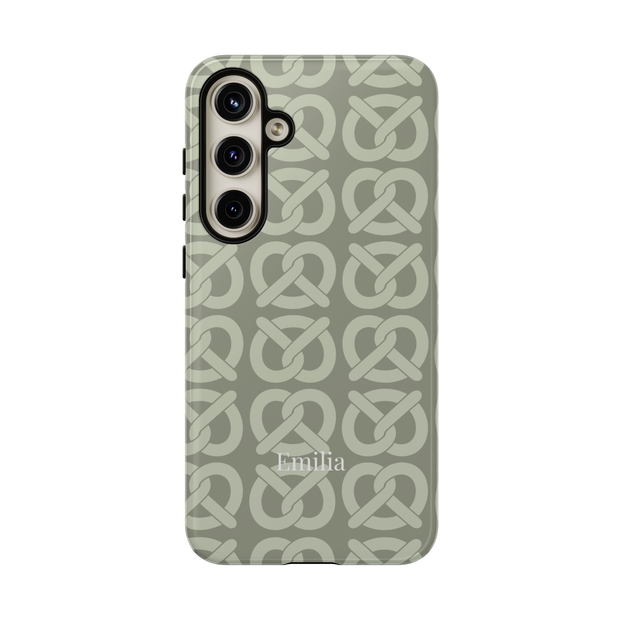 BREZN MONOGRAMM SALBEI – Personalisierte Handyhülle mit Dual-Layer-Schutz