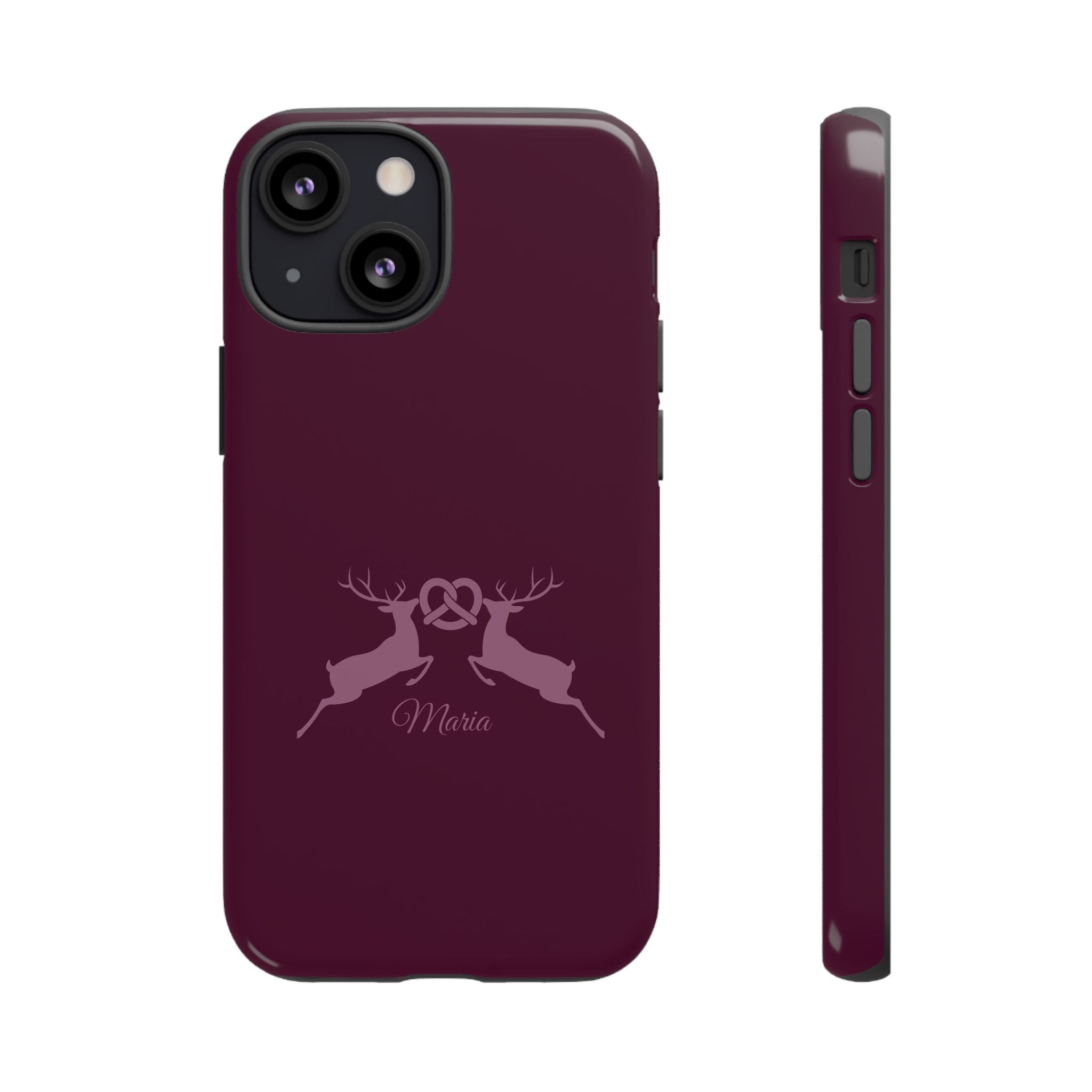 HIRSCH AUBERGINE – Personalisierte Handyhülle mit Dual-Layer-Schutz