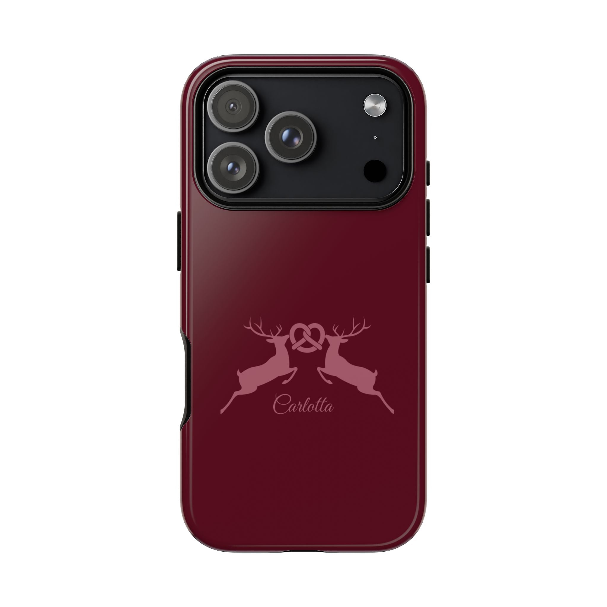 HIRSCH BORDEAUX – Personalisierte Handyhülle mit Dual-Layer-Schutz