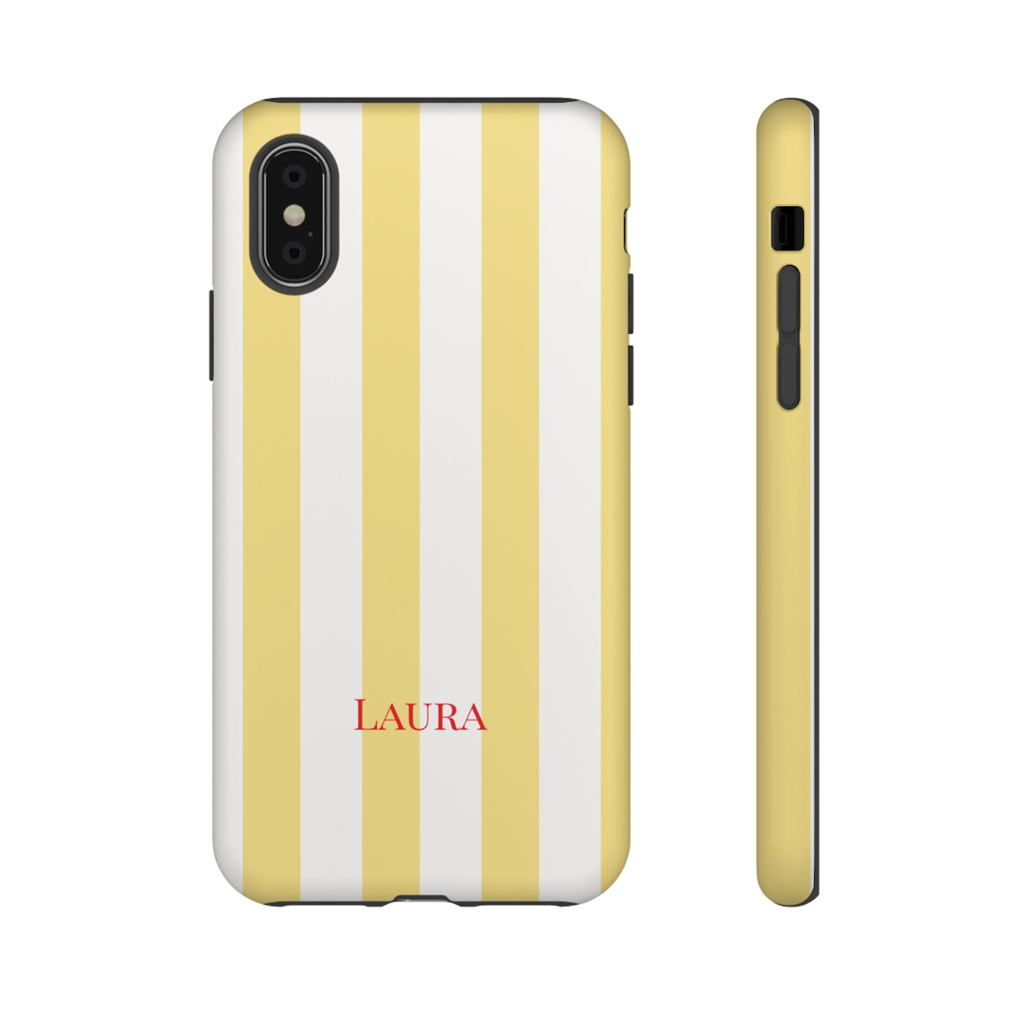 YELLOW STRIPES – Personalisierte Handyhülle mit Dual-Layer-Schutz