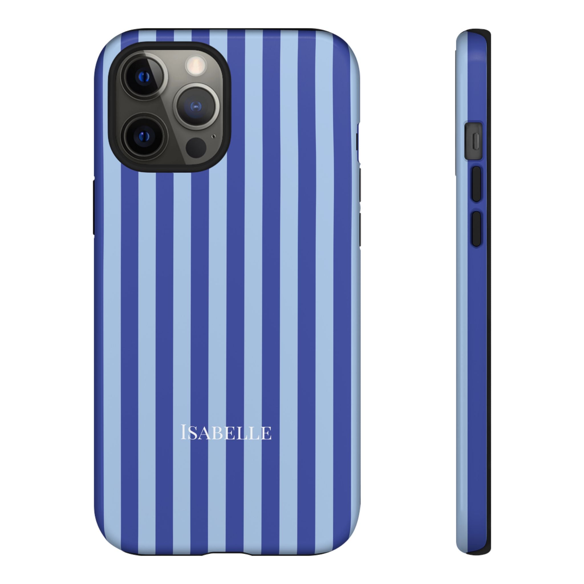OCEAN BLUE STRIPES – Personalisierte Handyhülle mit Dual-Layer-Schutz