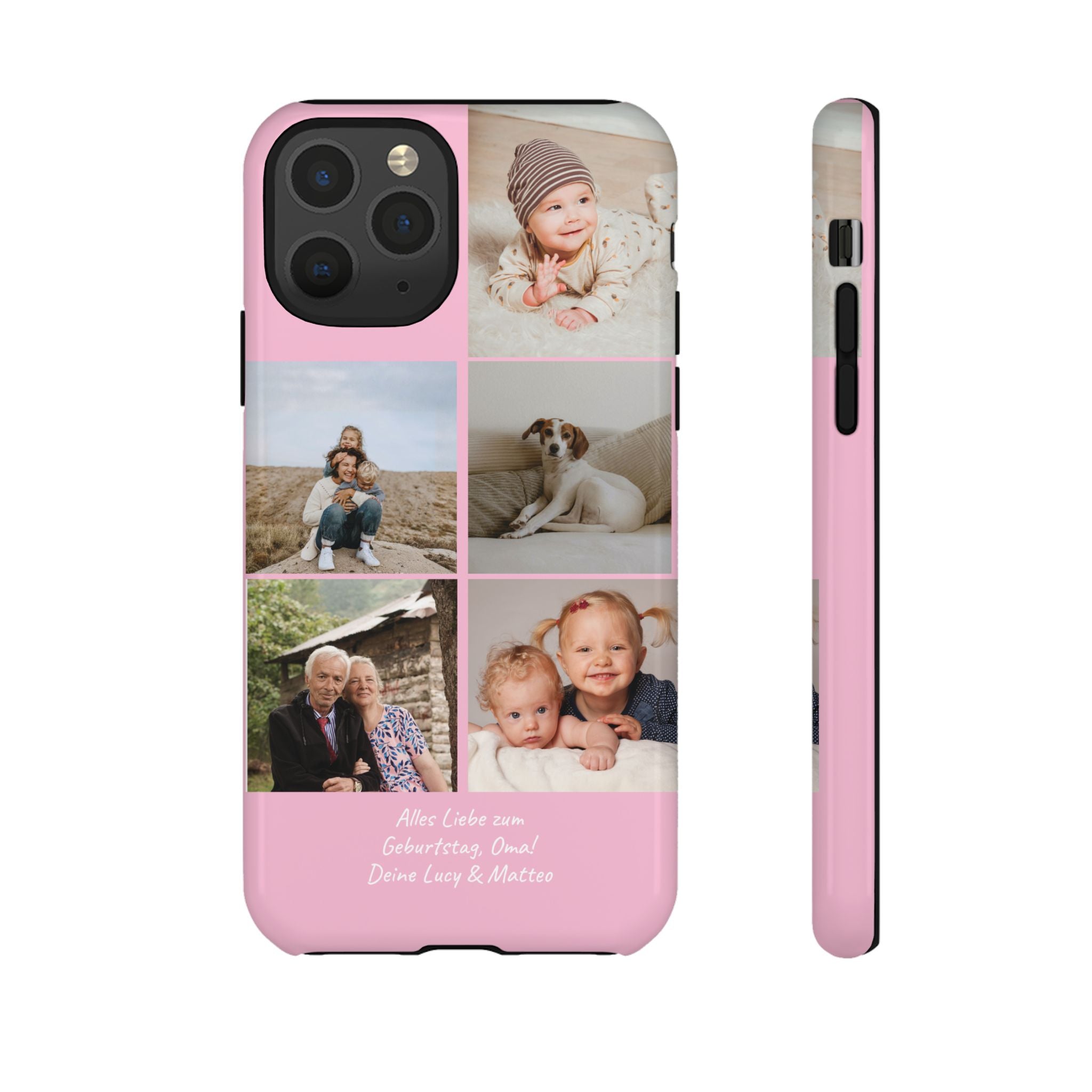PINK PHOTO COLLAGE – Personalisierte Foto Handyhülle mit Dual-Layer-Schutz