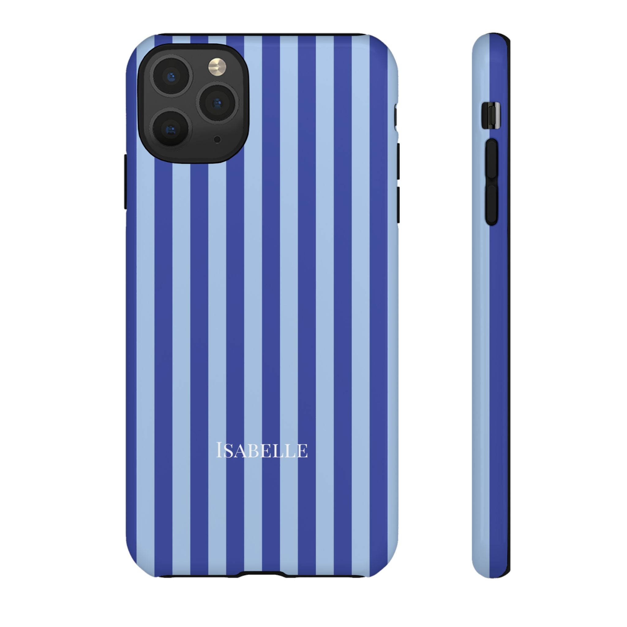 OCEAN BLUE STRIPES – Personalisierte Handyhülle mit Dual-Layer-Schutz