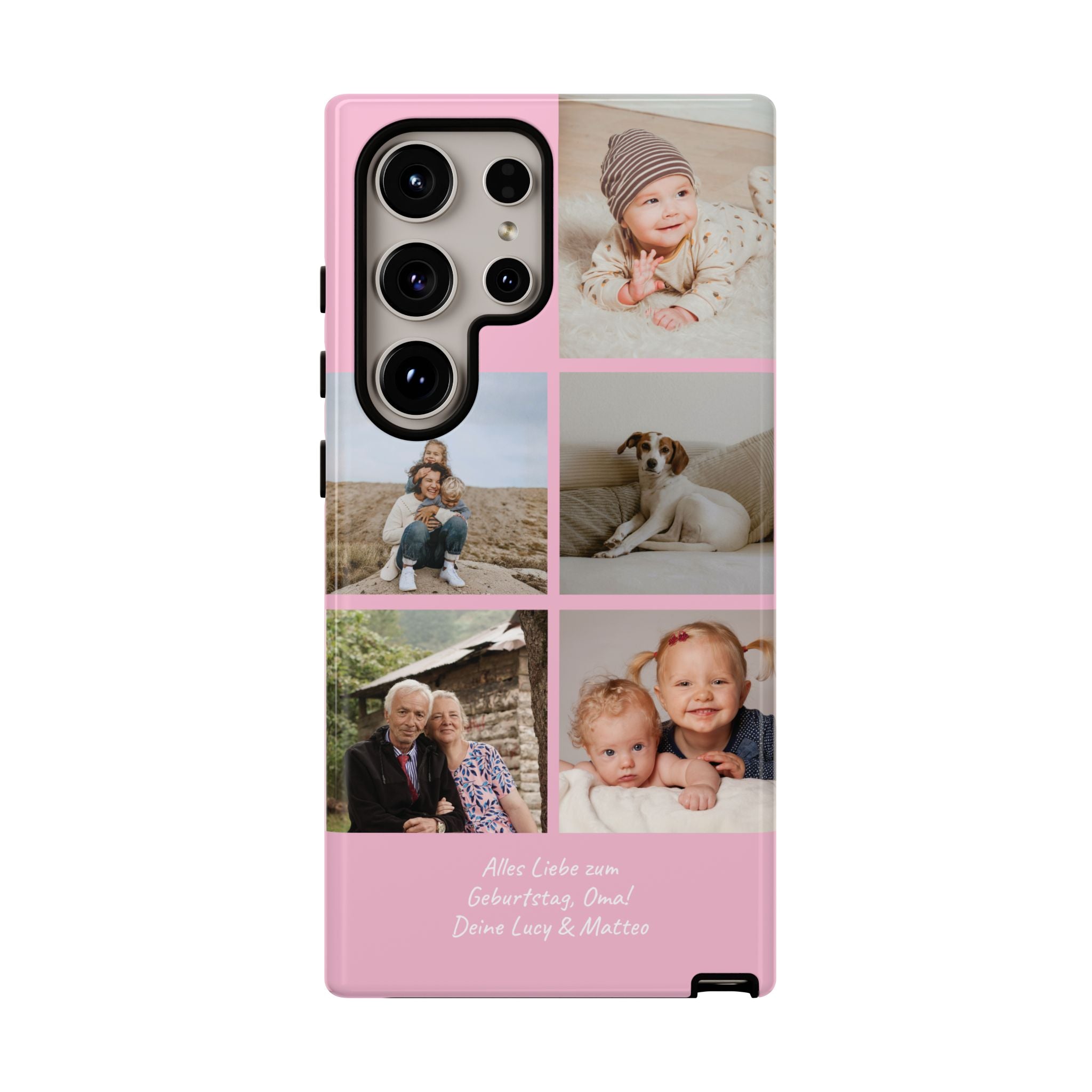PINK PHOTO COLLAGE – Personalisierte Foto Handyhülle mit Dual-Layer-Schutz