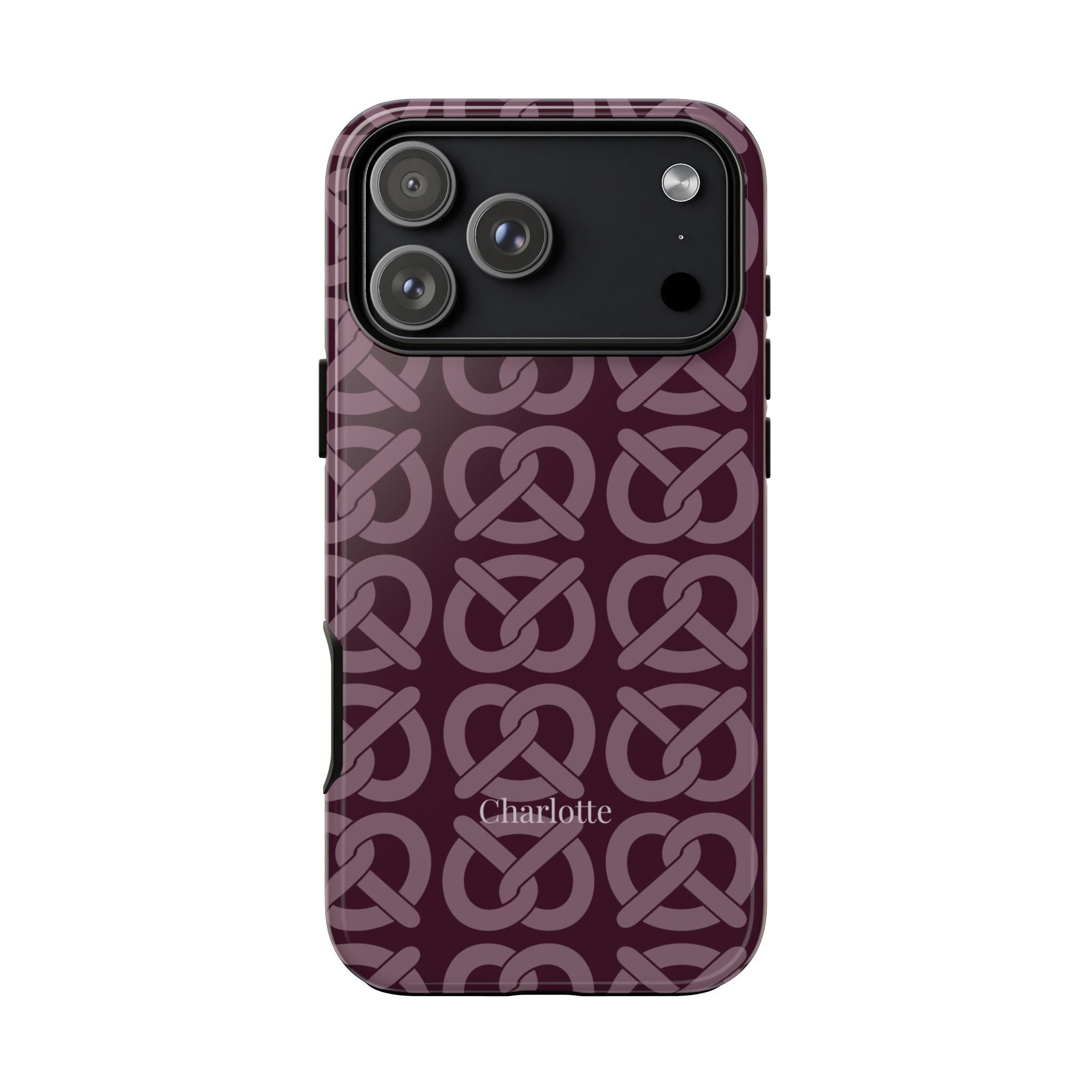 BREZN MONOGRAMM AUBERGINE – Personalisierte Handyhülle mit Dual-Layer-Schutz
