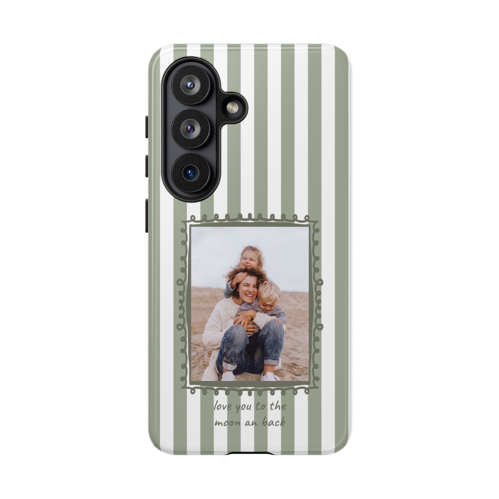SALBEI STRIPES PHOTO FRAME – Personalisierte Foto Handyhülle mit Dual-Layer-Schutz