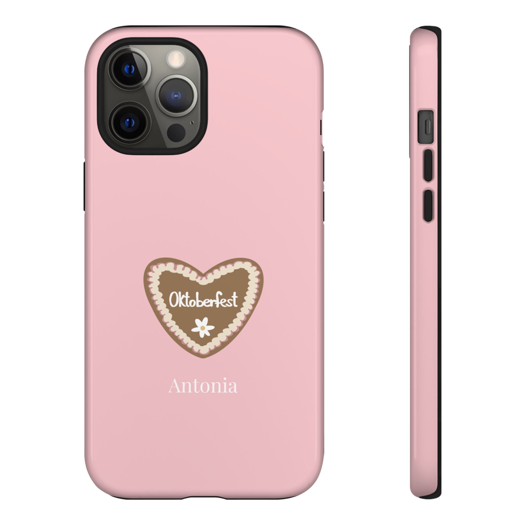 OKTOBERFEST HERZ ROSE – Personalisierte Handyhülle mit Dual-Layer-Schutz