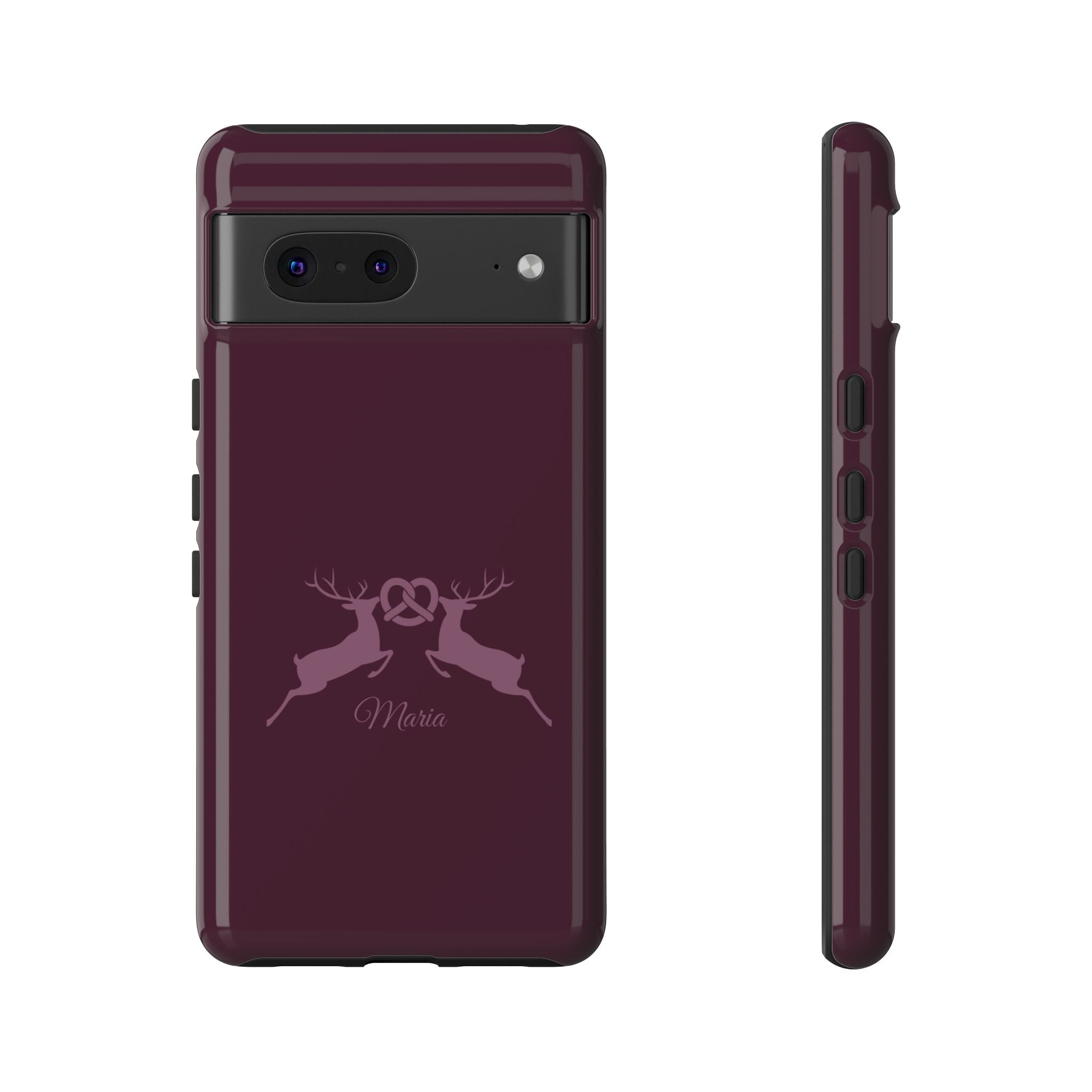HIRSCH AUBERGINE – Personalisierte Handyhülle mit Dual-Layer-Schutz
