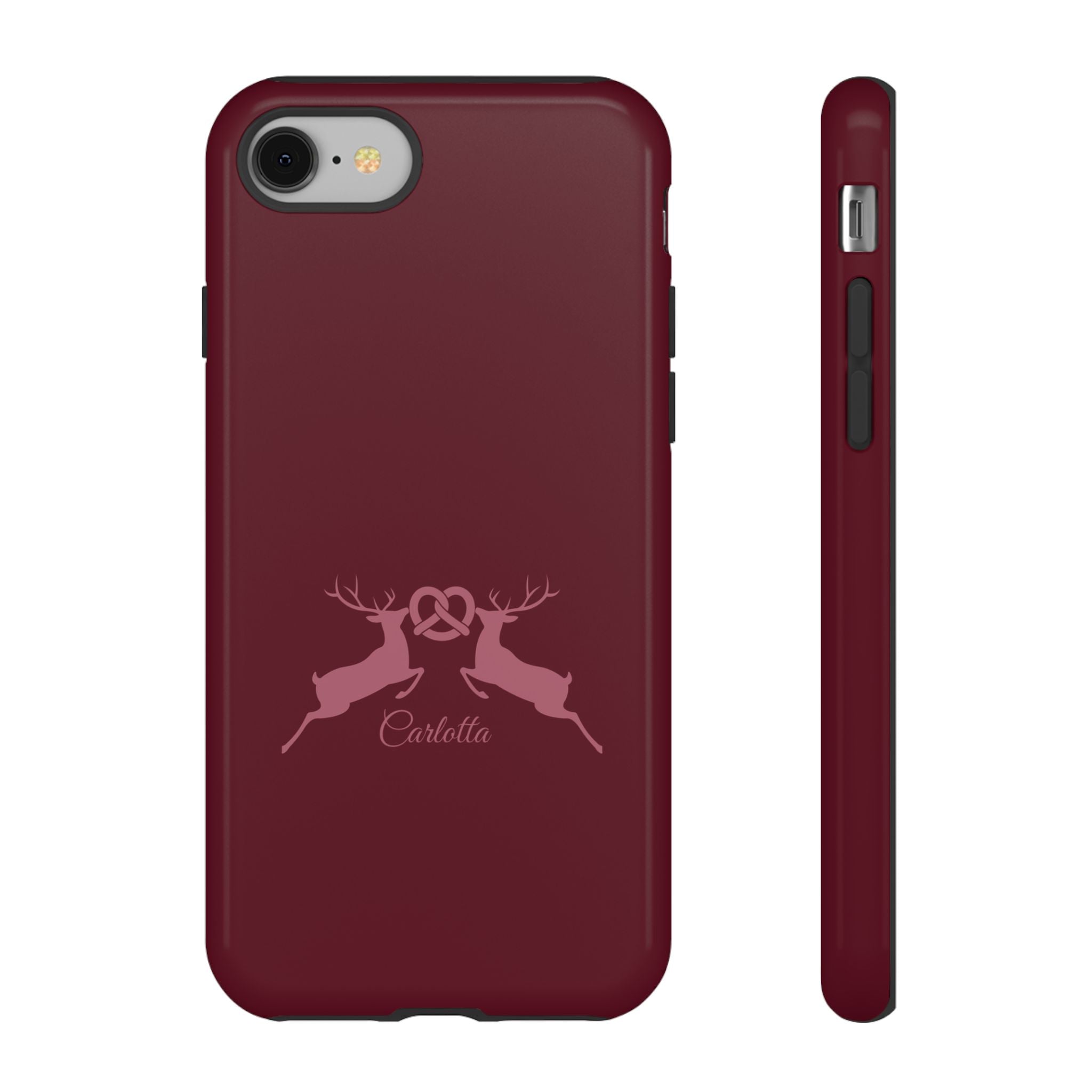 HIRSCH BORDEAUX – Personalisierte Handyhülle mit Dual-Layer-Schutz