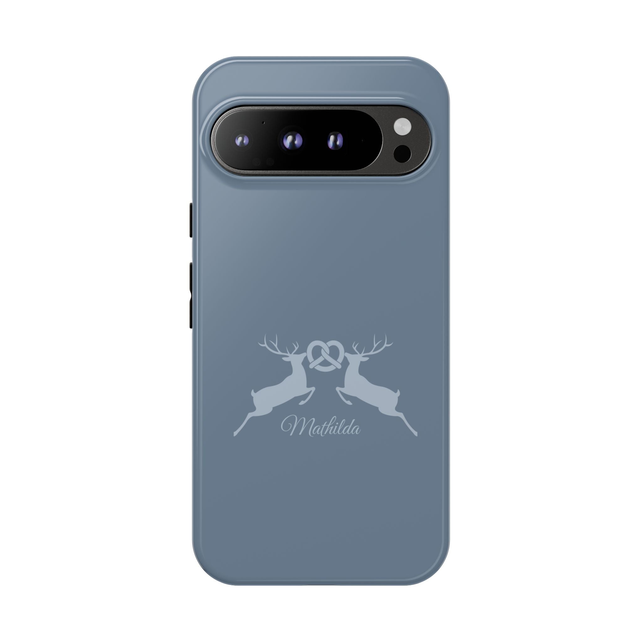 HIRSCH TAUBENBLAU – Personalisierte Handyhülle mit Dual-Layer-Schutz
