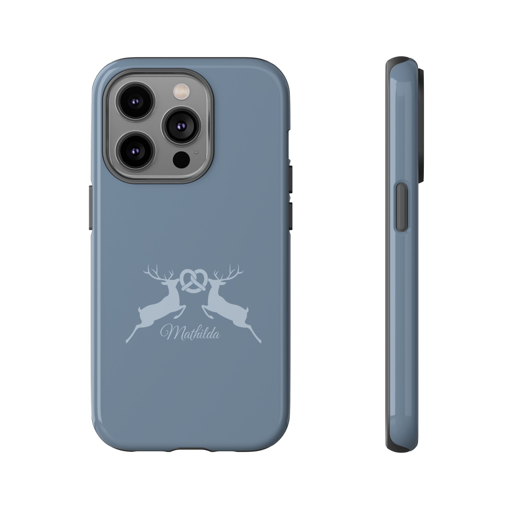 HIRSCH TAUBENBLAU – Personalisierte Handyhülle mit Dual-Layer-Schutz