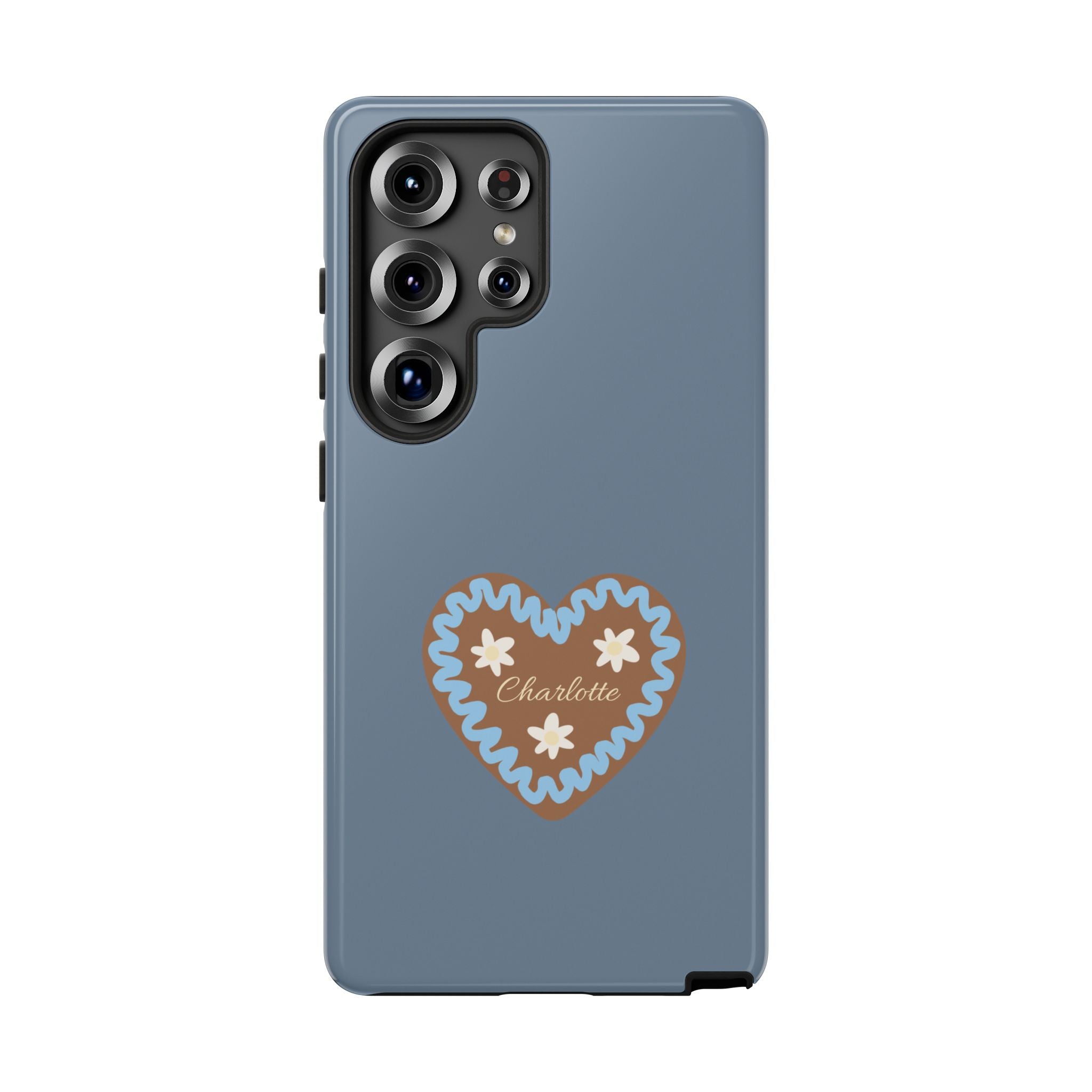 WIESNHERZ TAUBENBLAU – Personalisierte Handyhülle mit Dual-Layer-Schutz