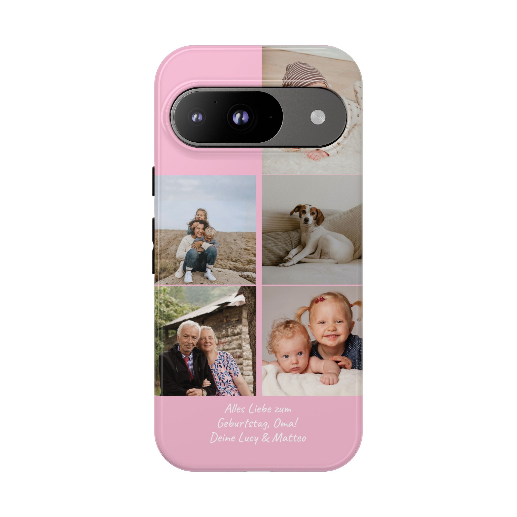 PINK PHOTO COLLAGE – Personalisierte Foto Handyhülle mit Dual-Layer-Schutz