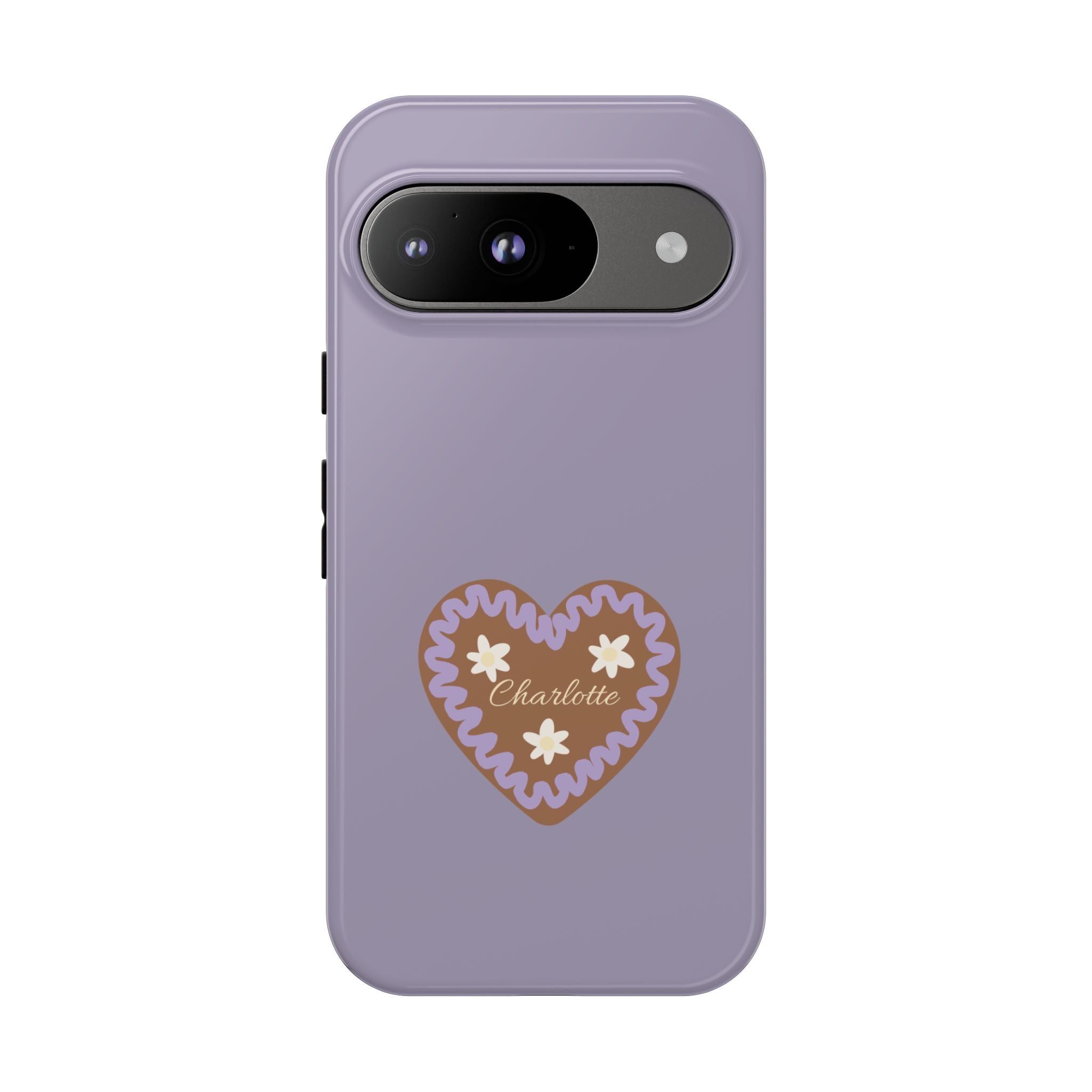 WIESNHERZ LAVENDEL – Personalisierte Handyhülle mit Dual-Layer-Schutz