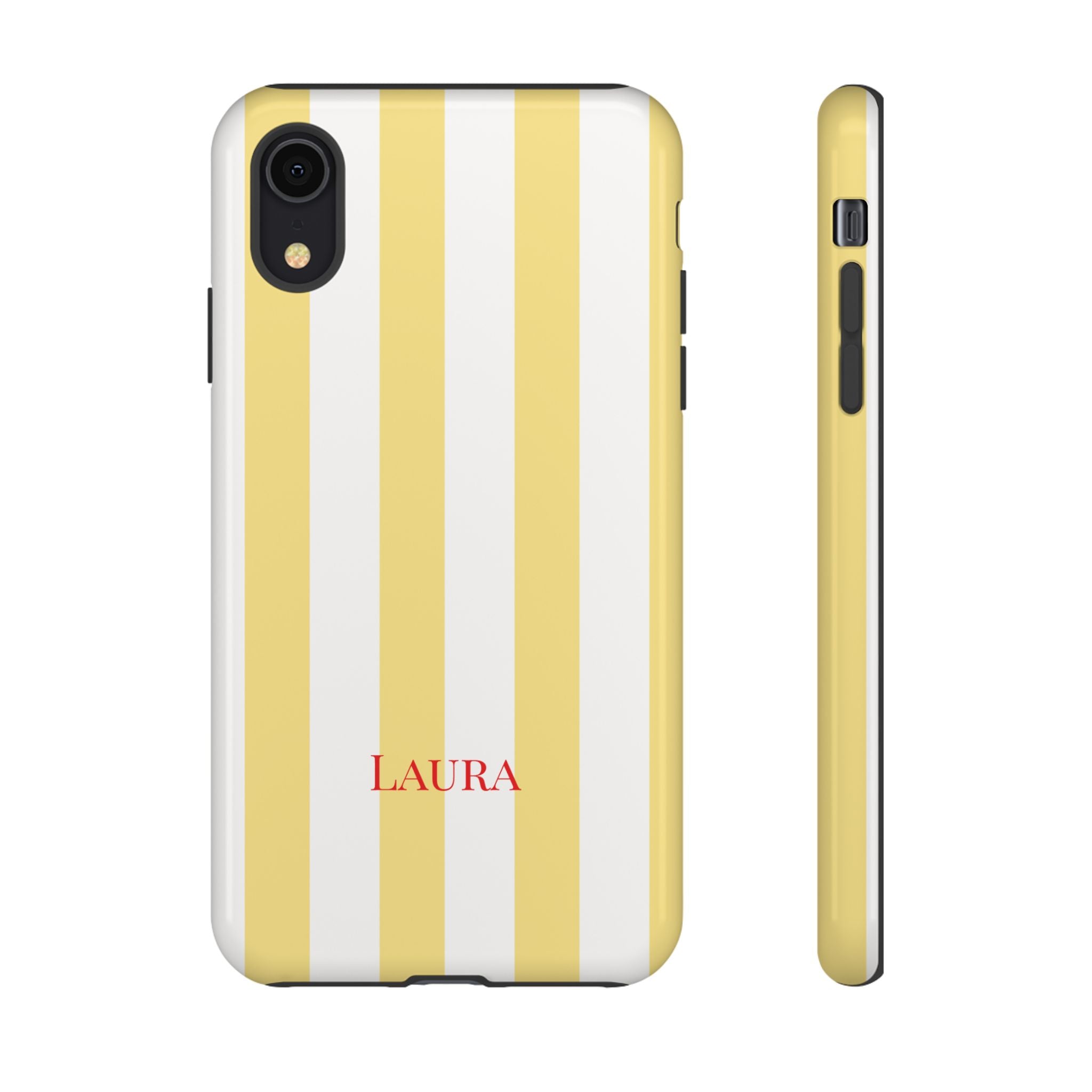 YELLOW STRIPES – Personalisierte Handyhülle mit Dual-Layer-Schutz