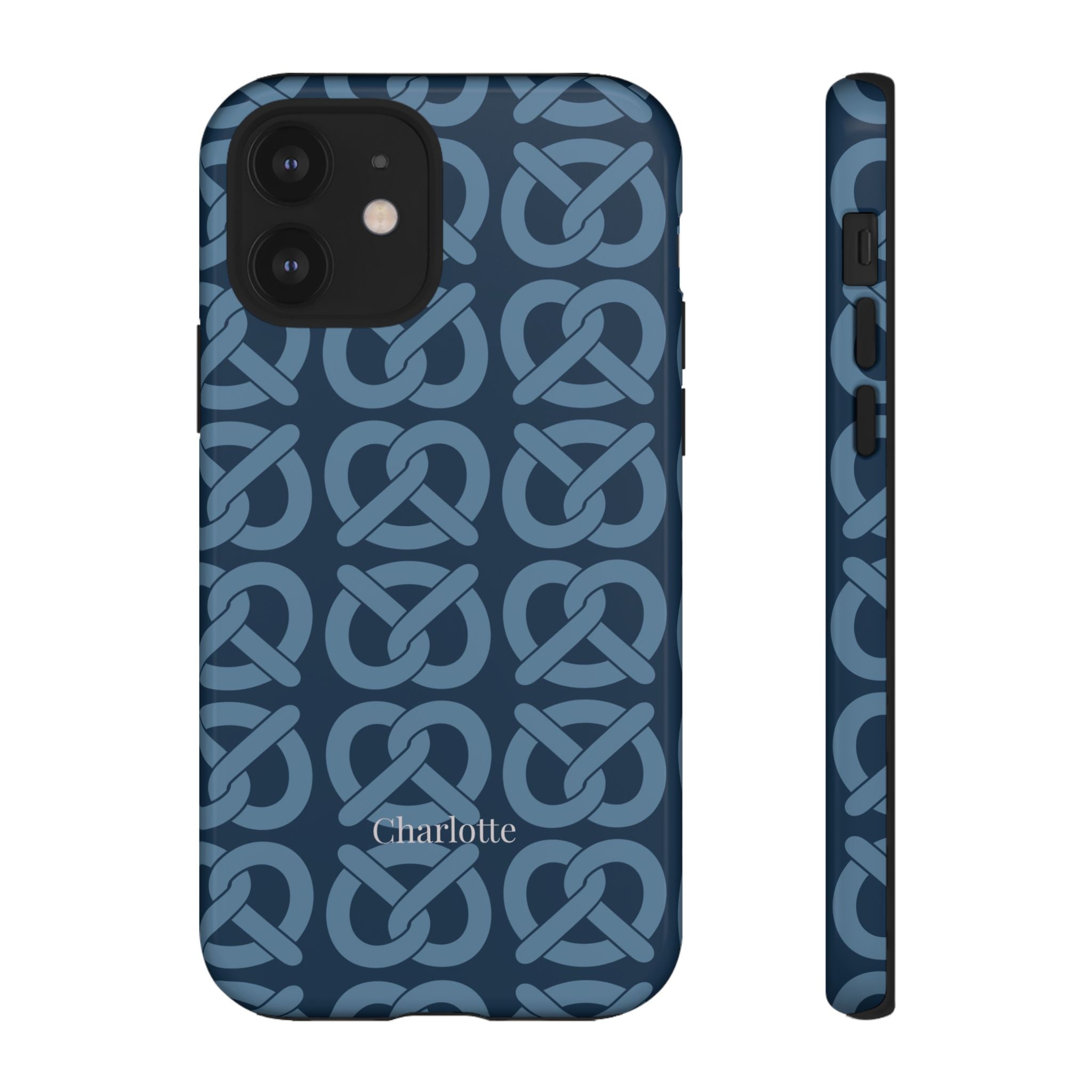 BREZN MONOGRAMM NACHTBLAU – Personalisierte Handyhülle mit Dual-Layer-Schutz
