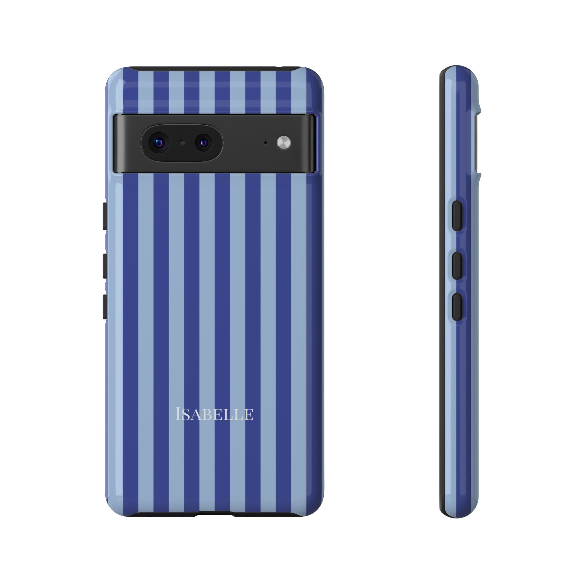 OCEAN BLUE STRIPES – Personalisierte Handyhülle mit Dual-Layer-Schutz
