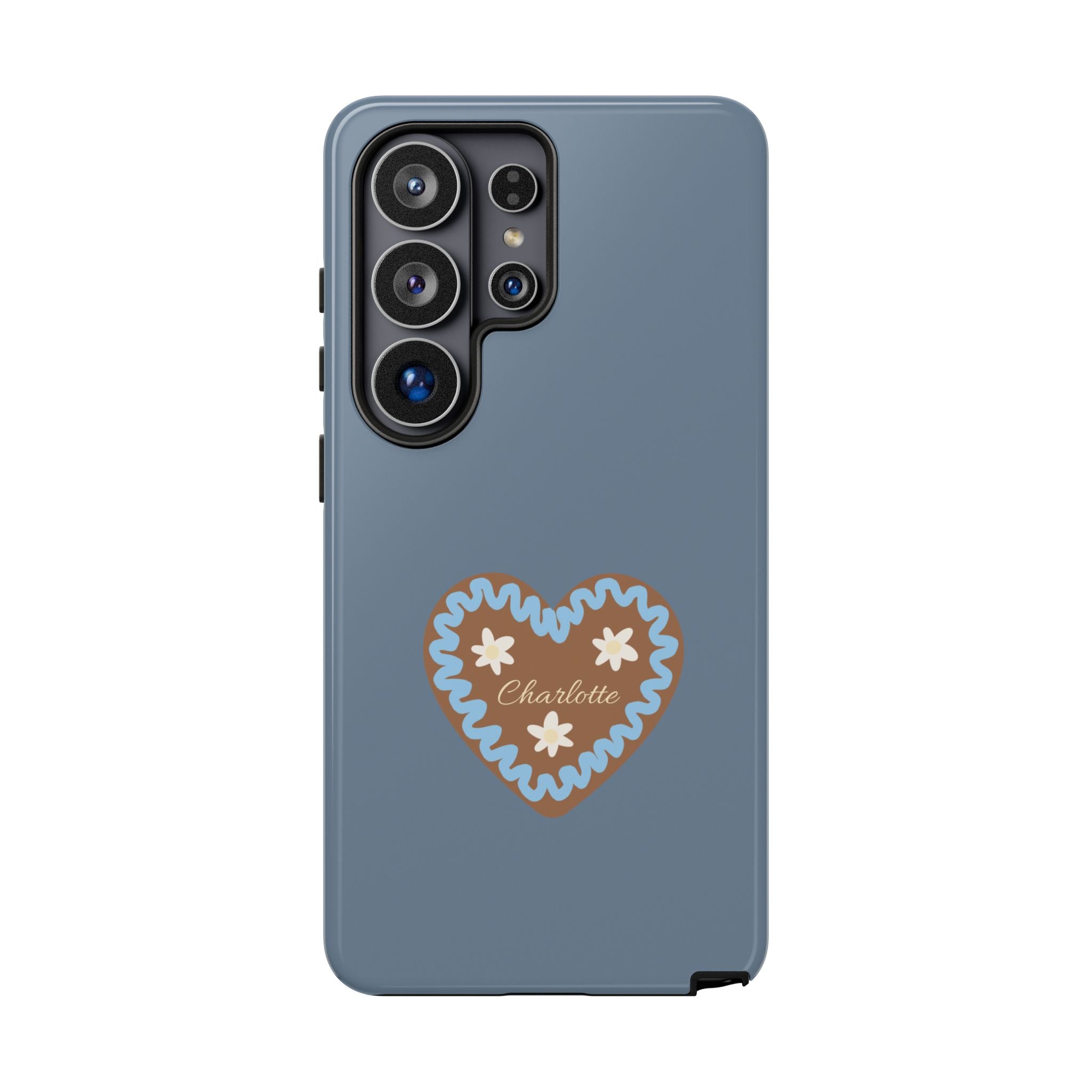 WIESNHERZ TAUBENBLAU – Personalisierte Handyhülle mit Dual-Layer-Schutz