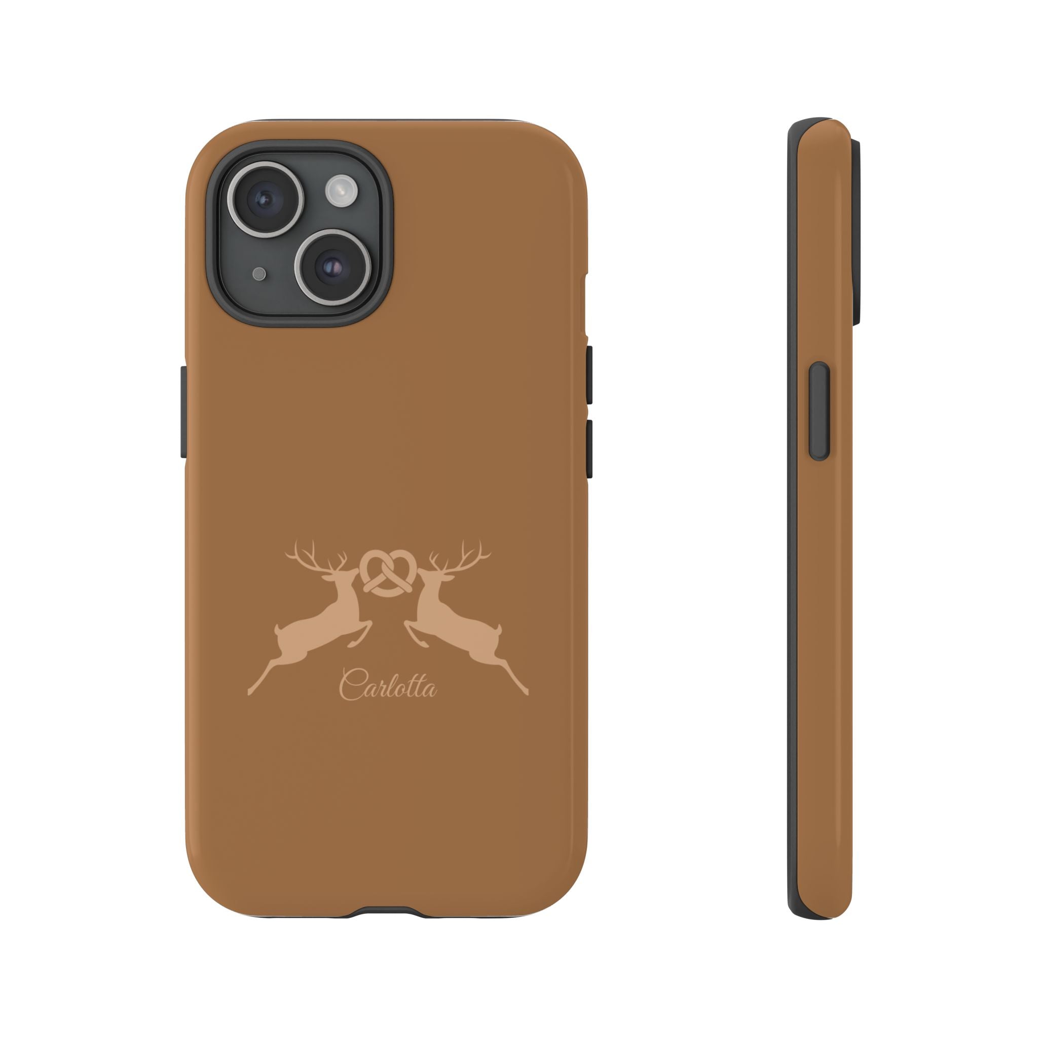 HIRSCH COGNAC– Personalisierte Handyhülle mit Dual-Layer-Schutz