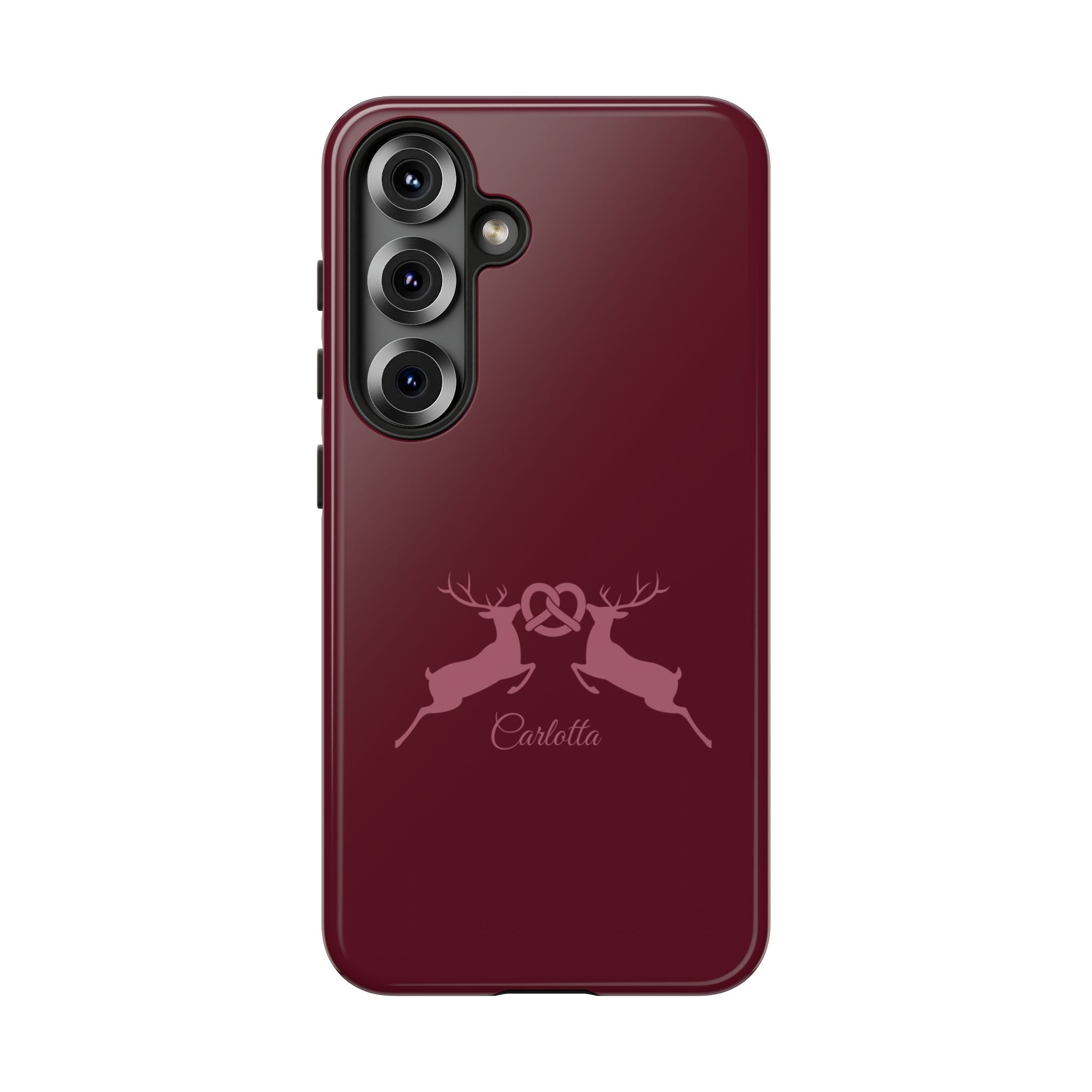 HIRSCH BORDEAUX – Personalisierte Handyhülle mit Dual-Layer-Schutz