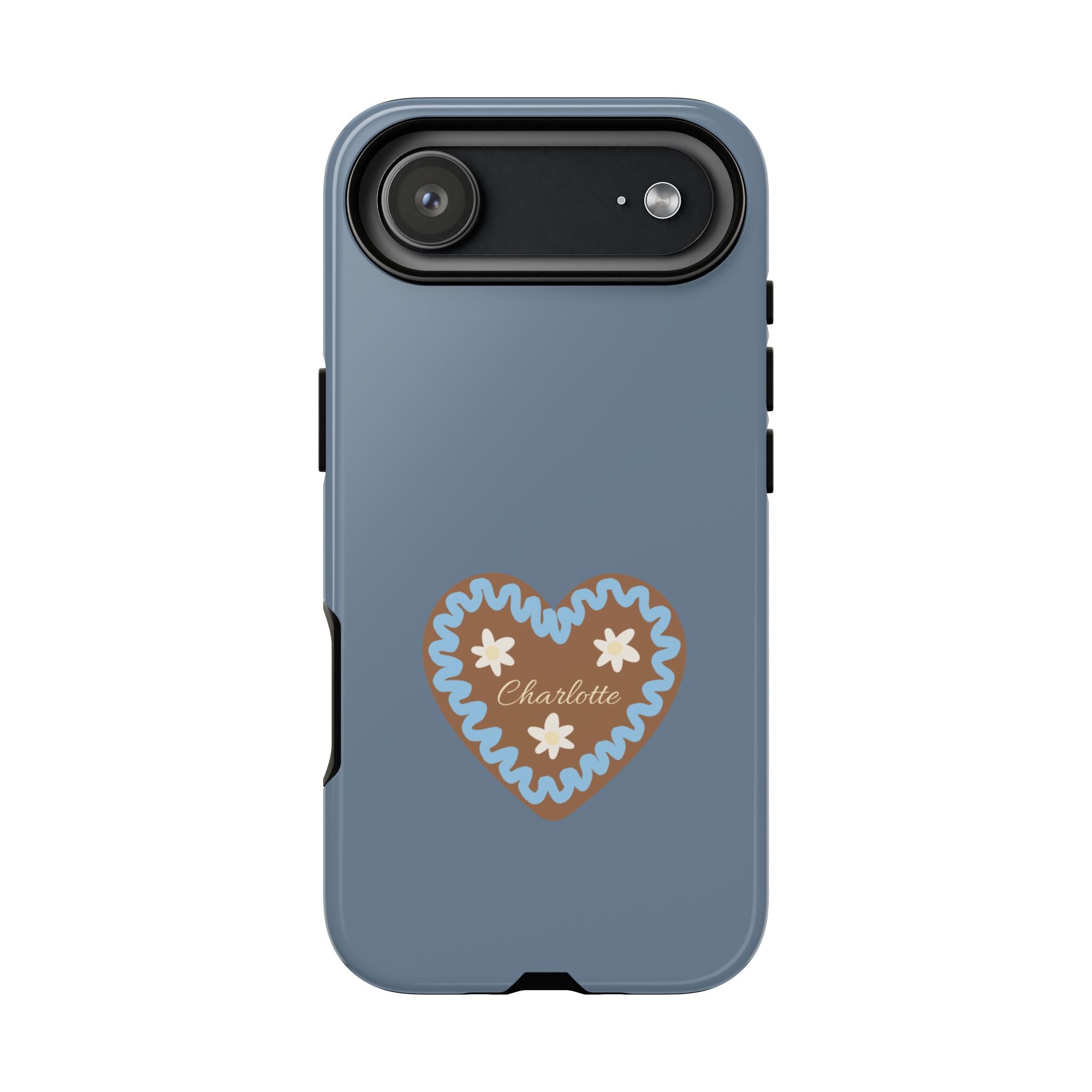 WIESNHERZ TAUBENBLAU – Personalisierte Handyhülle mit Dual-Layer-Schutz