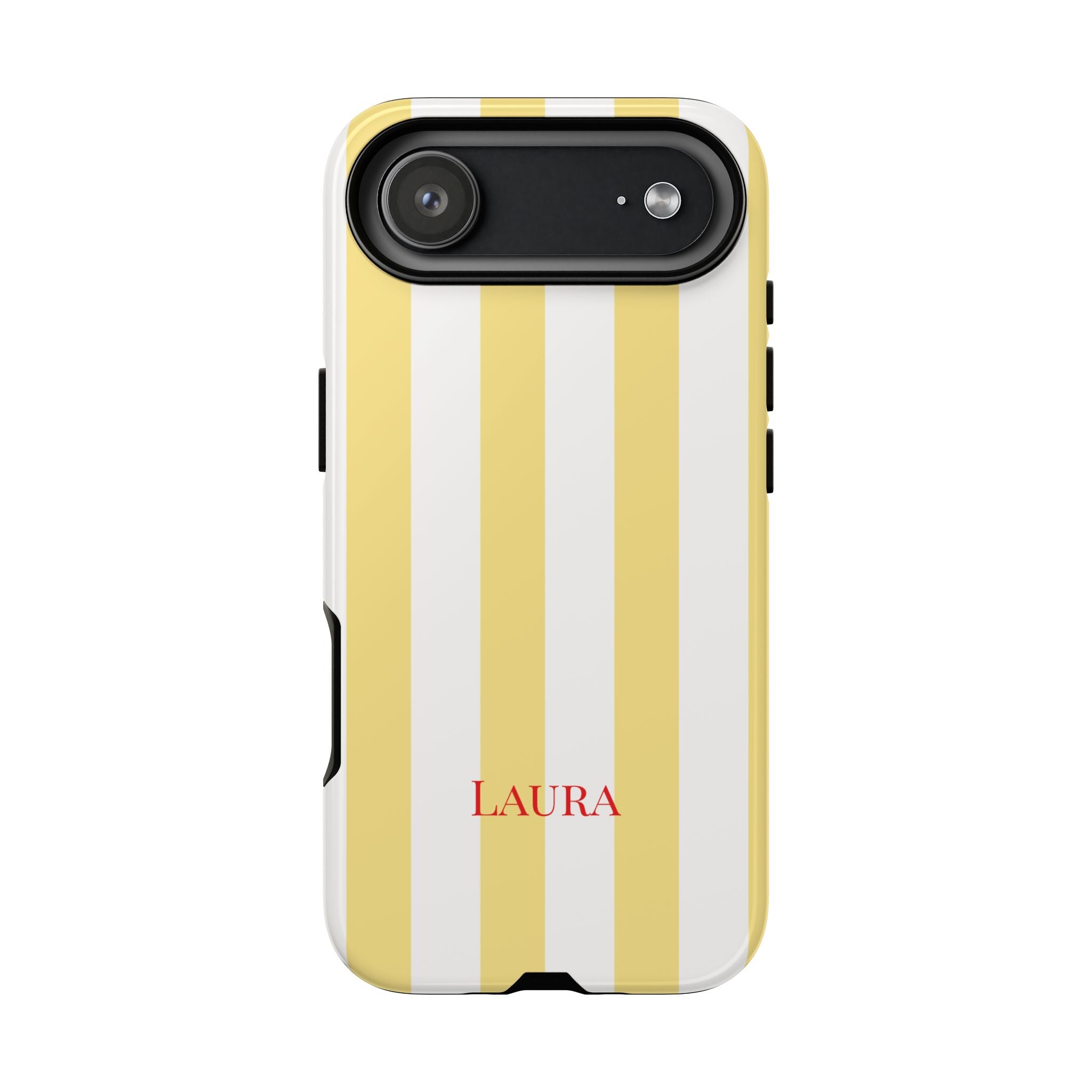YELLOW STRIPES – Personalisierte Handyhülle mit Dual-Layer-Schutz