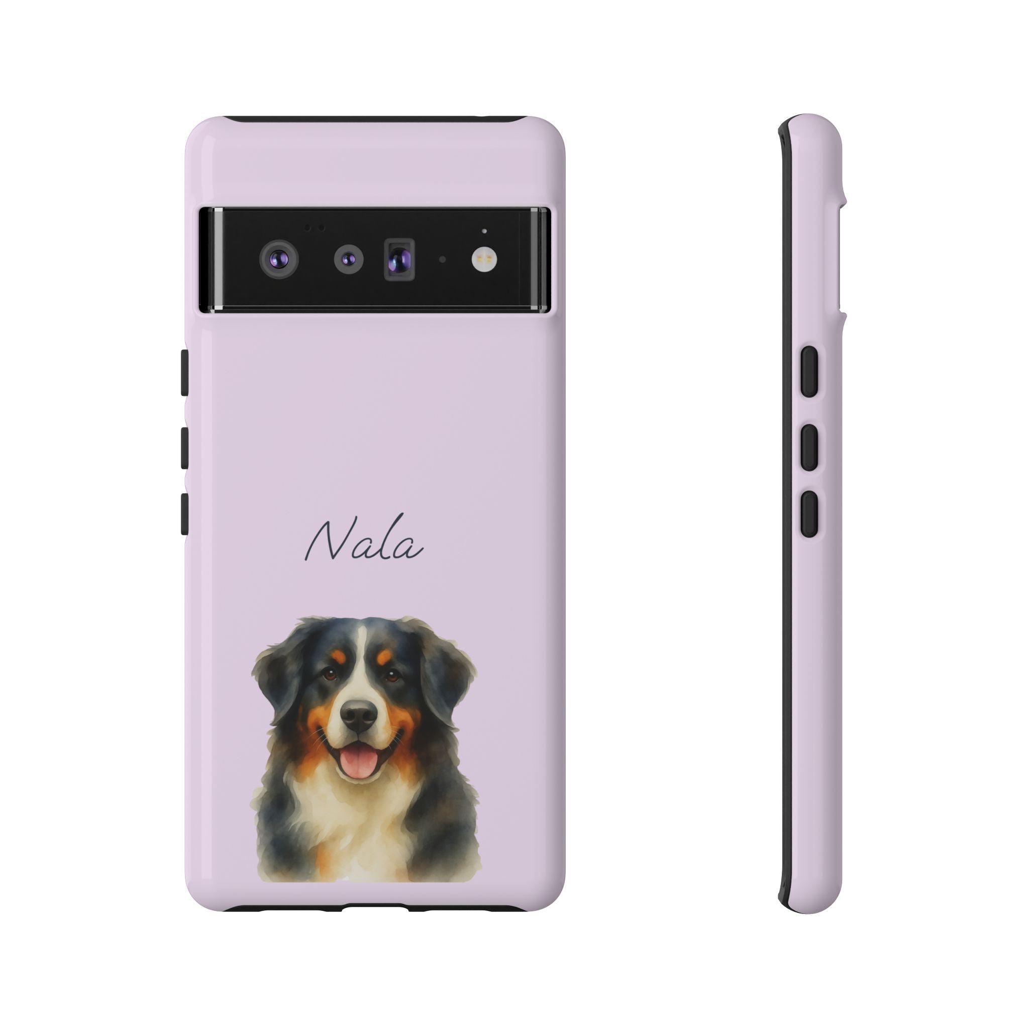 Pet Aquarell Lavendel – Personalisierte Handyhülle mit Dual-Layer-Schutz