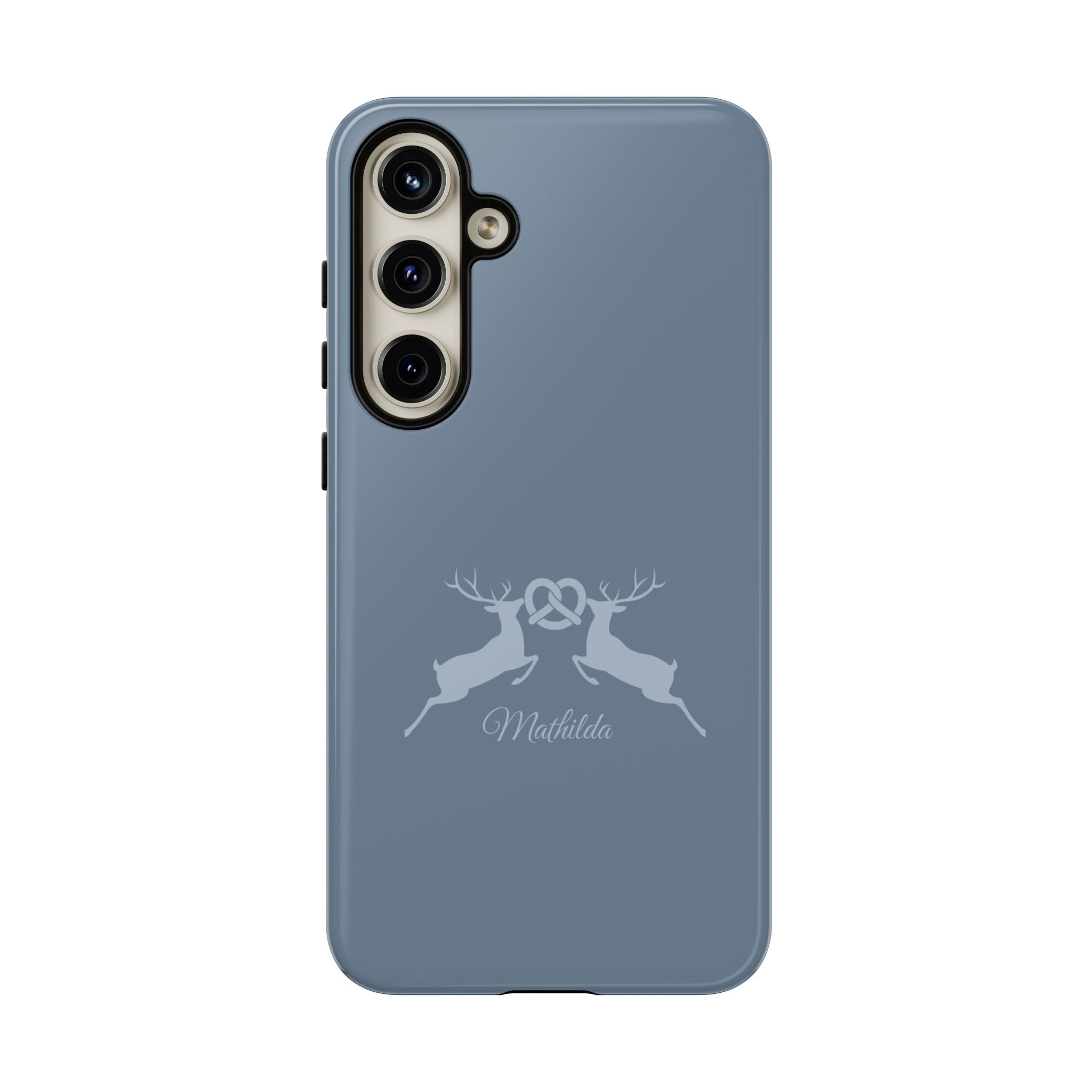 HIRSCH TAUBENBLAU – Personalisierte Handyhülle mit Dual-Layer-Schutz