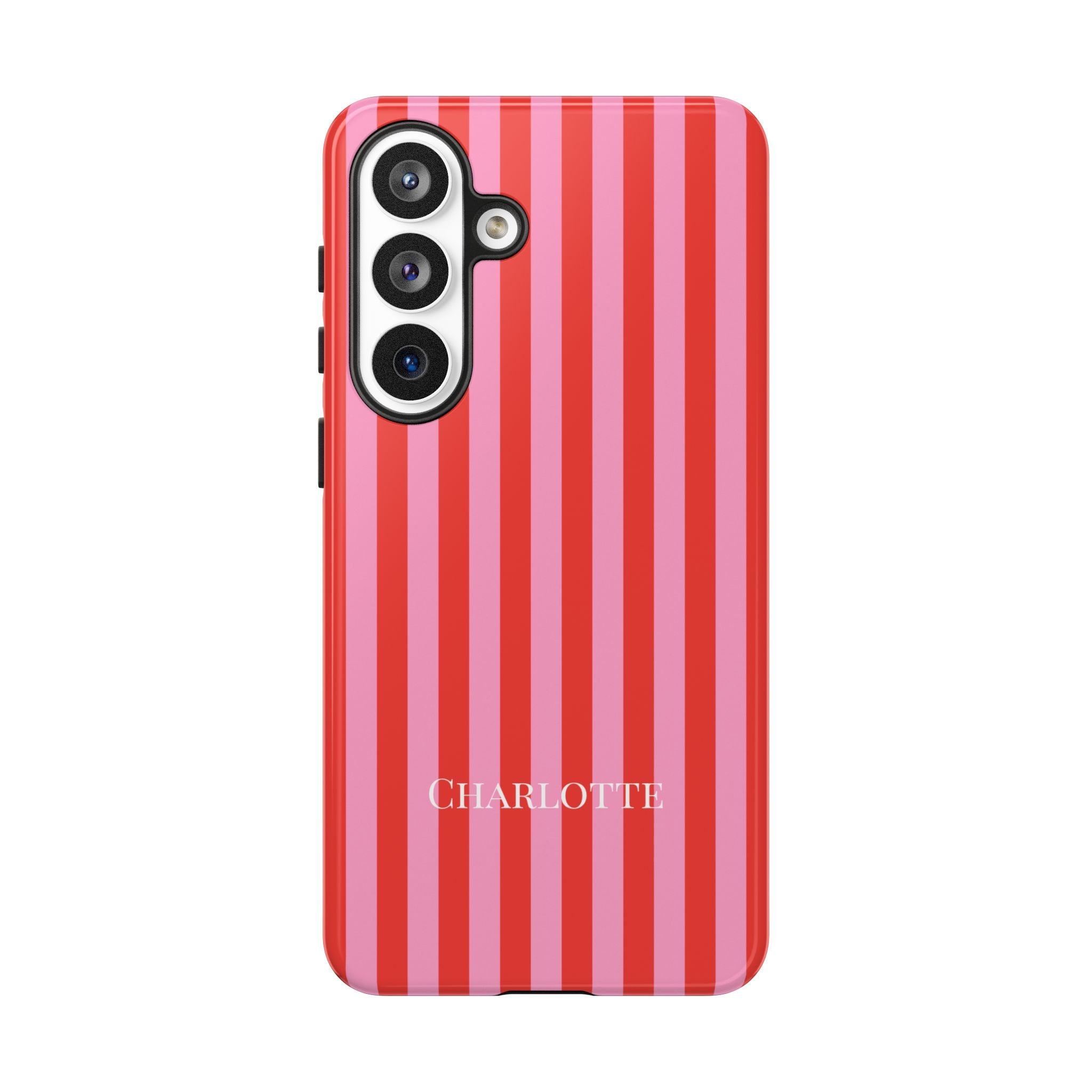 PINK STRIPES – Personalisierte Handyhülle mit Dual-Layer-Schutz