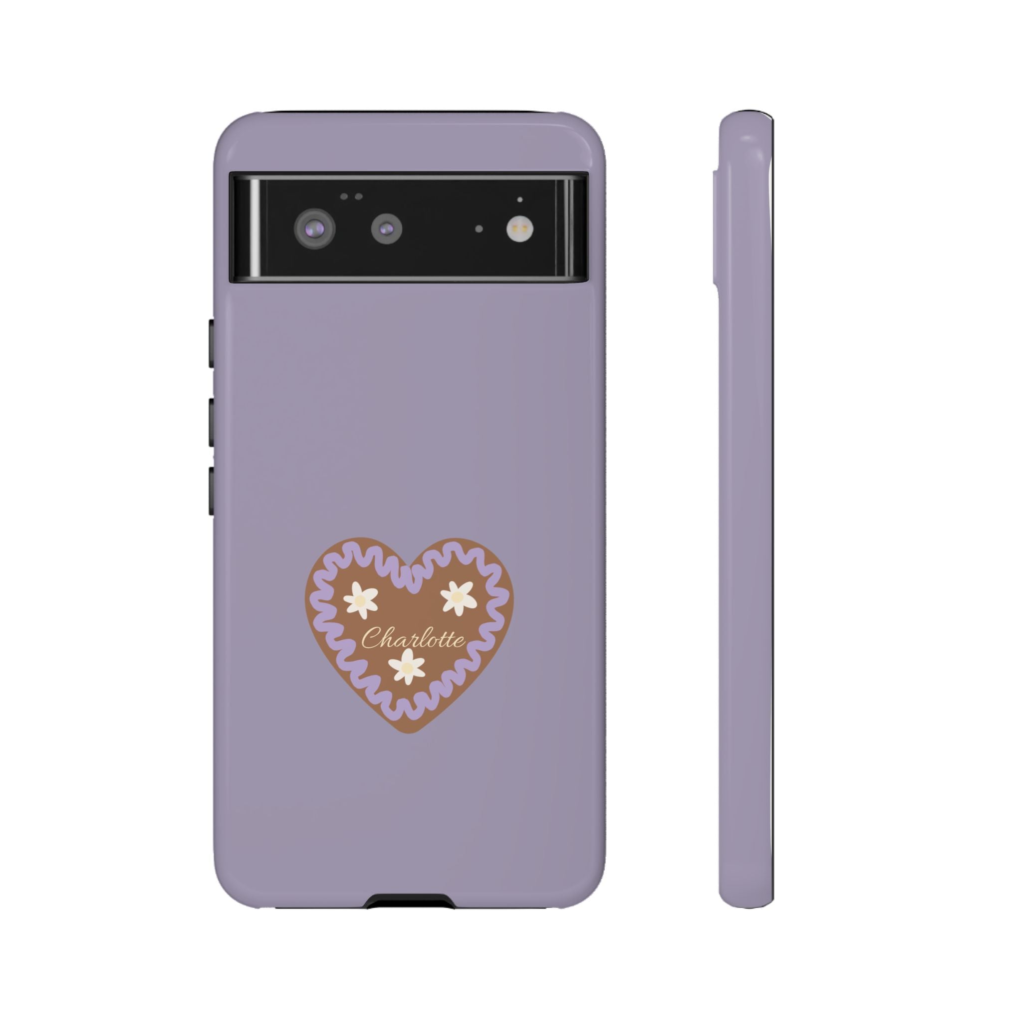 WIESNHERZ LAVENDEL – Personalisierte Handyhülle mit Dual-Layer-Schutz