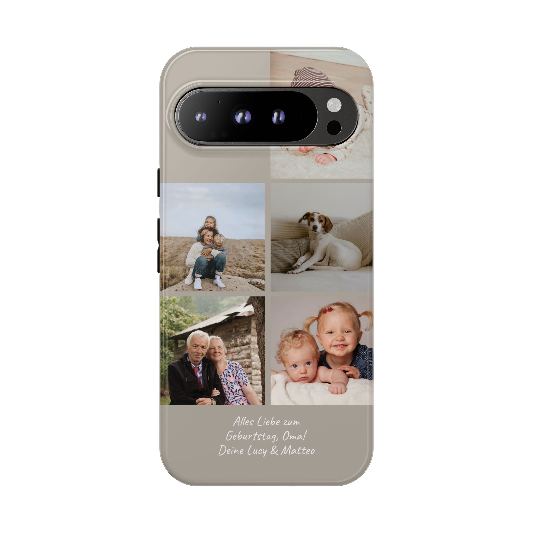 BEIGE COLLAGE – Personalisierte Foto Handyhülle mit Dual-Layer-Schutz