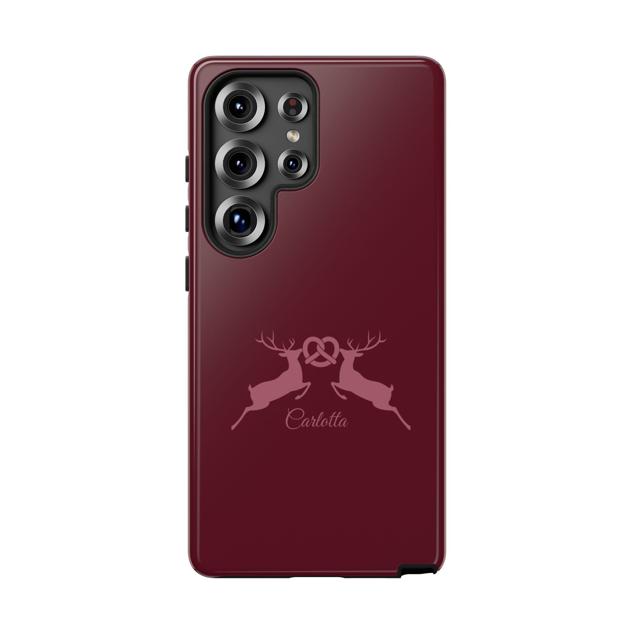 HIRSCH BORDEAUX – Personalisierte Handyhülle mit Dual-Layer-Schutz