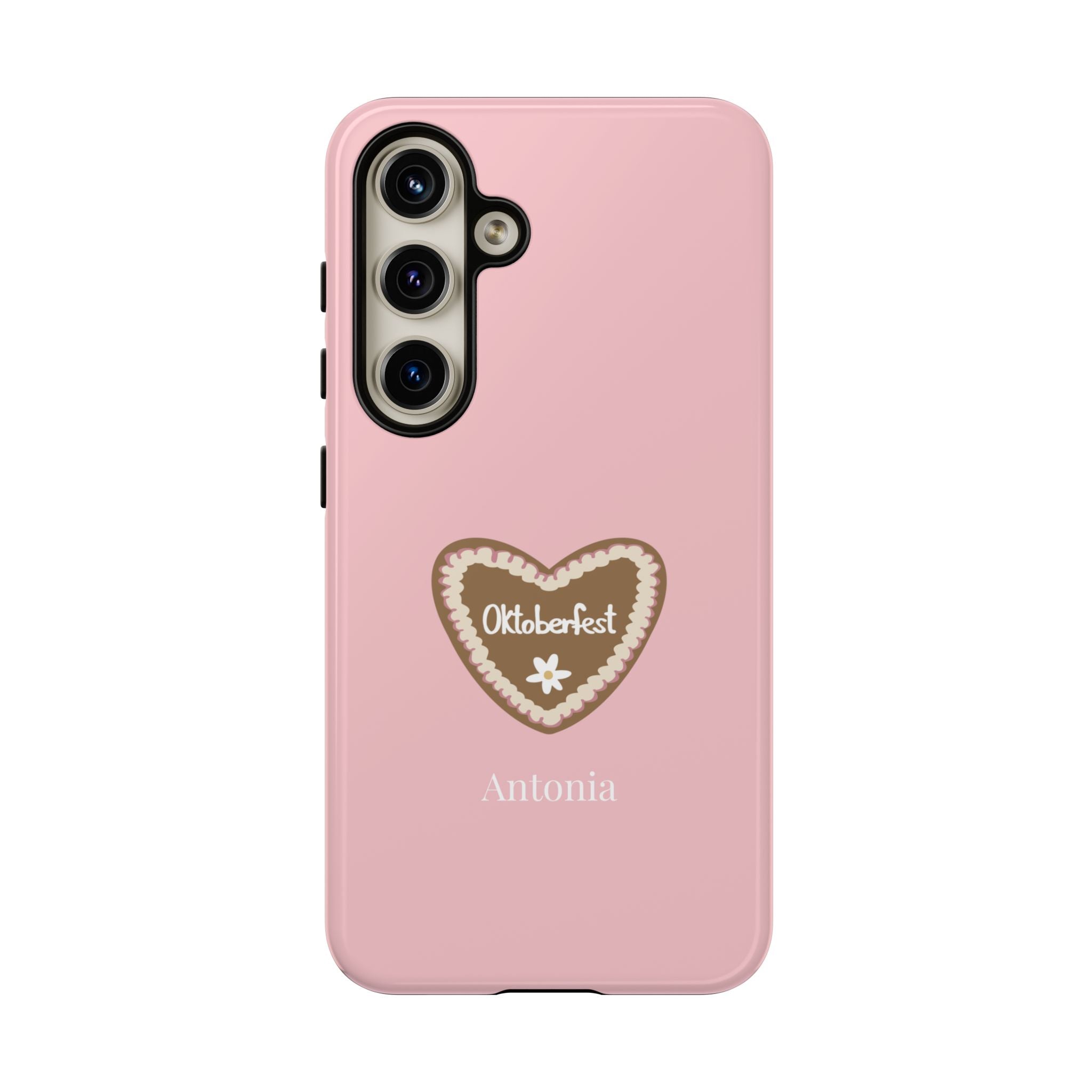 OKTOBERFEST HERZ ROSE – Personalisierte Handyhülle mit Dual-Layer-Schutz