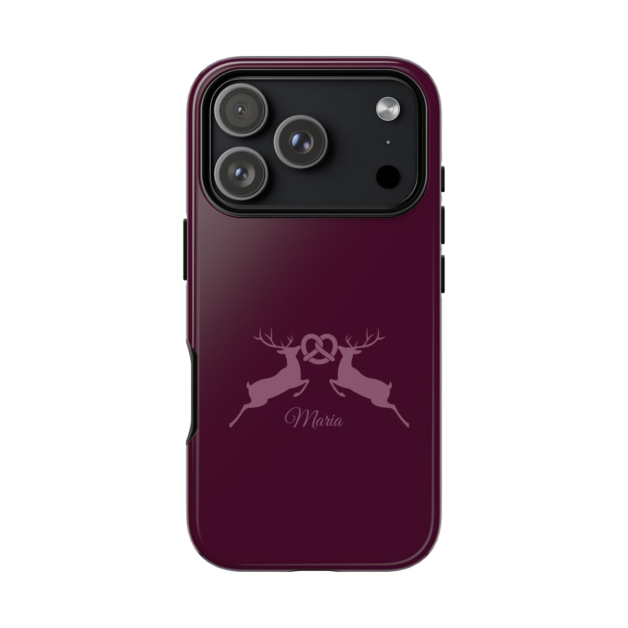 HIRSCH AUBERGINE – Personalisierte Handyhülle mit Dual-Layer-Schutz