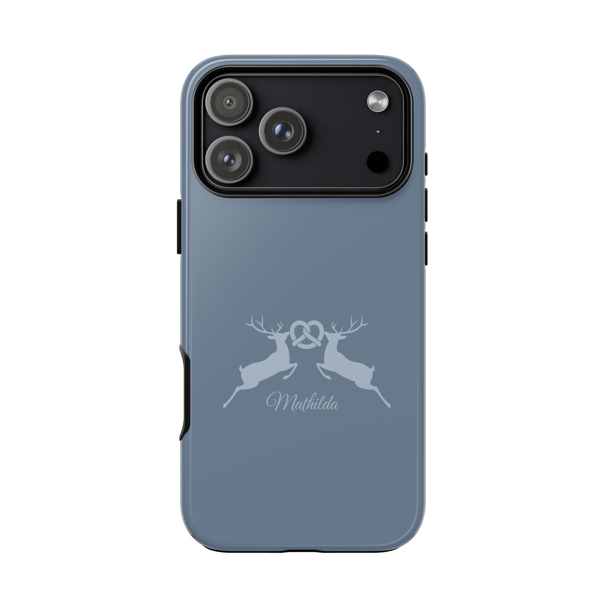HIRSCH TAUBENBLAU – Personalisierte Handyhülle mit Dual-Layer-Schutz