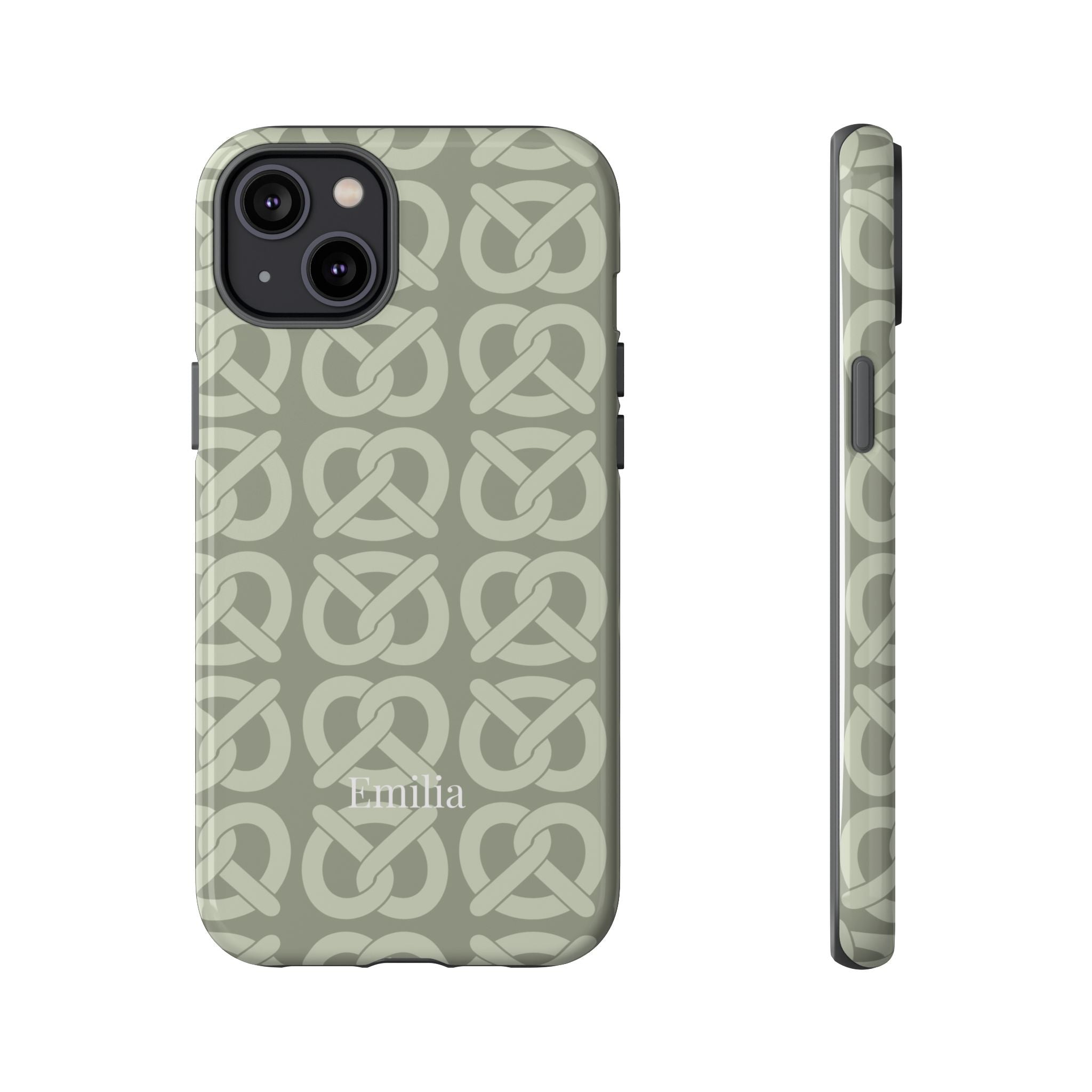BREZN MONOGRAMM SALBEI – Personalisierte Handyhülle mit Dual-Layer-Schutz