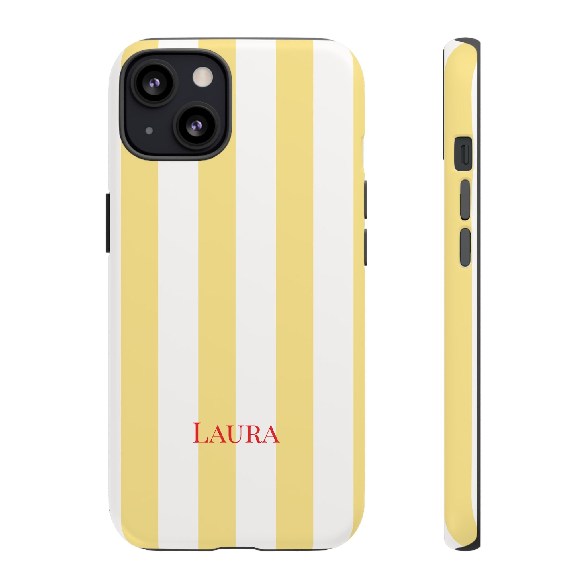 YELLOW STRIPES – Personalisierte Handyhülle mit Dual-Layer-Schutz