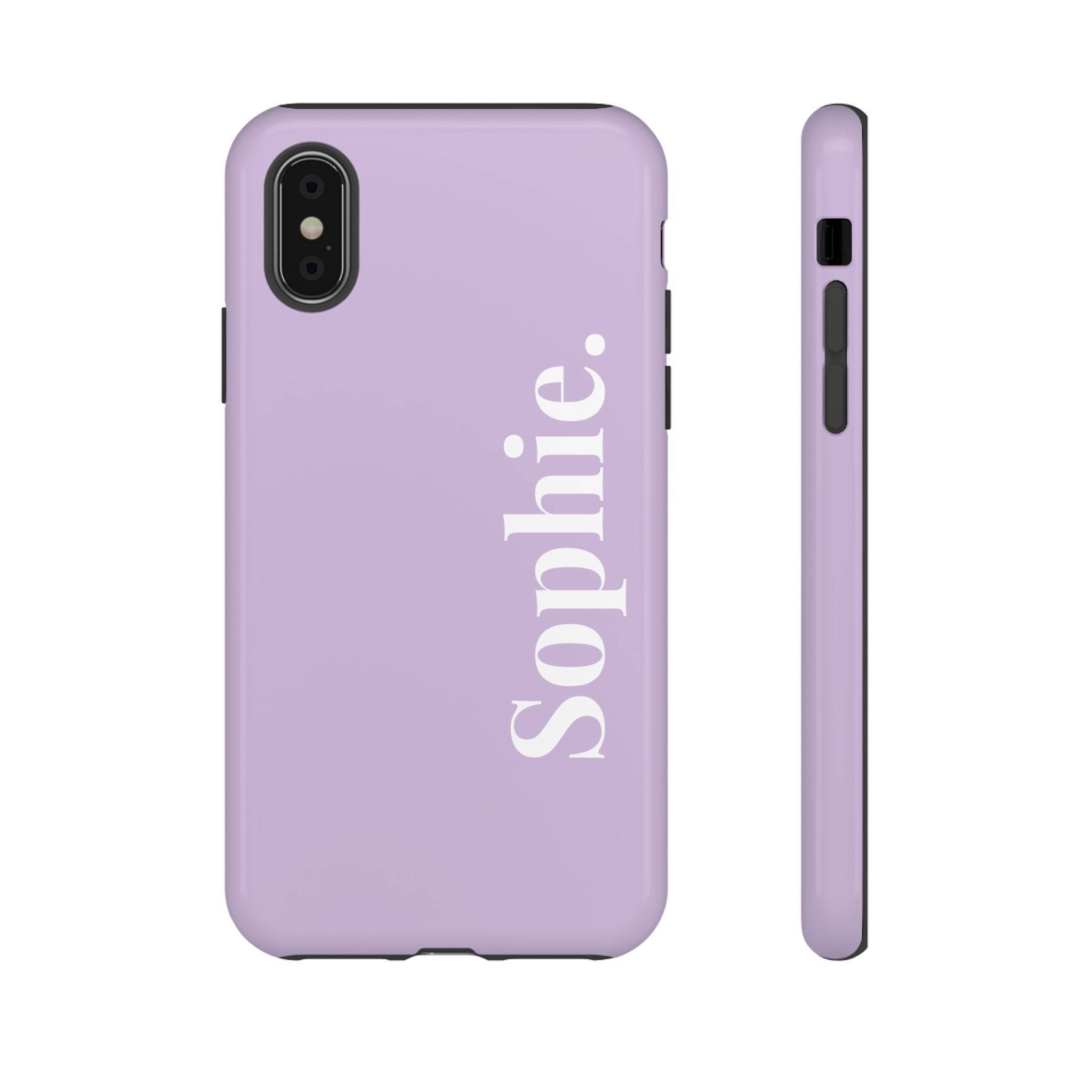 LAVENDEL BOLD NAME – Personalisierte Handyhülle mit Dual-Layer-Schutz