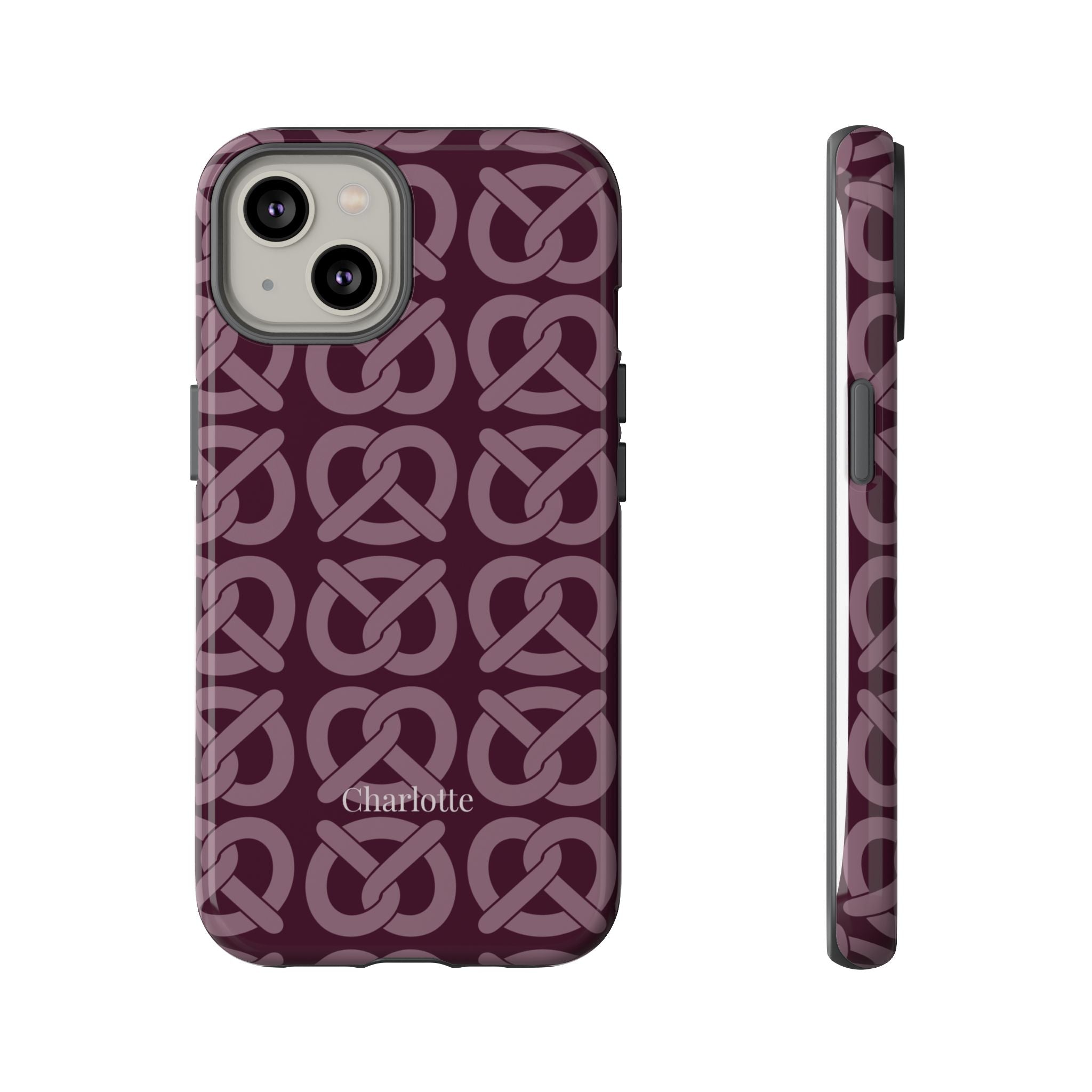 BREZN MONOGRAMM AUBERGINE – Personalisierte Handyhülle mit Dual-Layer-Schutz