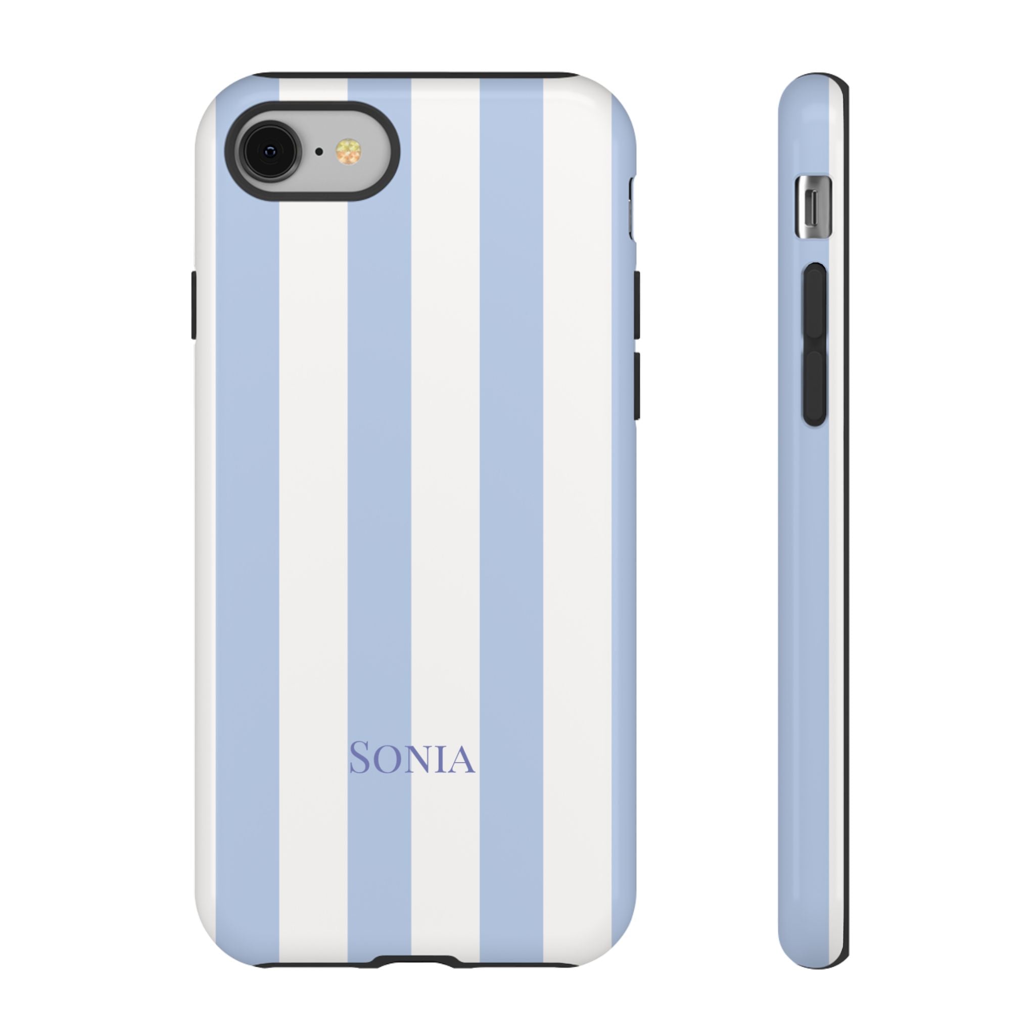 LIGHT BLUE STRIPES – Personalisierte Handyhülle mit Dual-Layer-Schutz