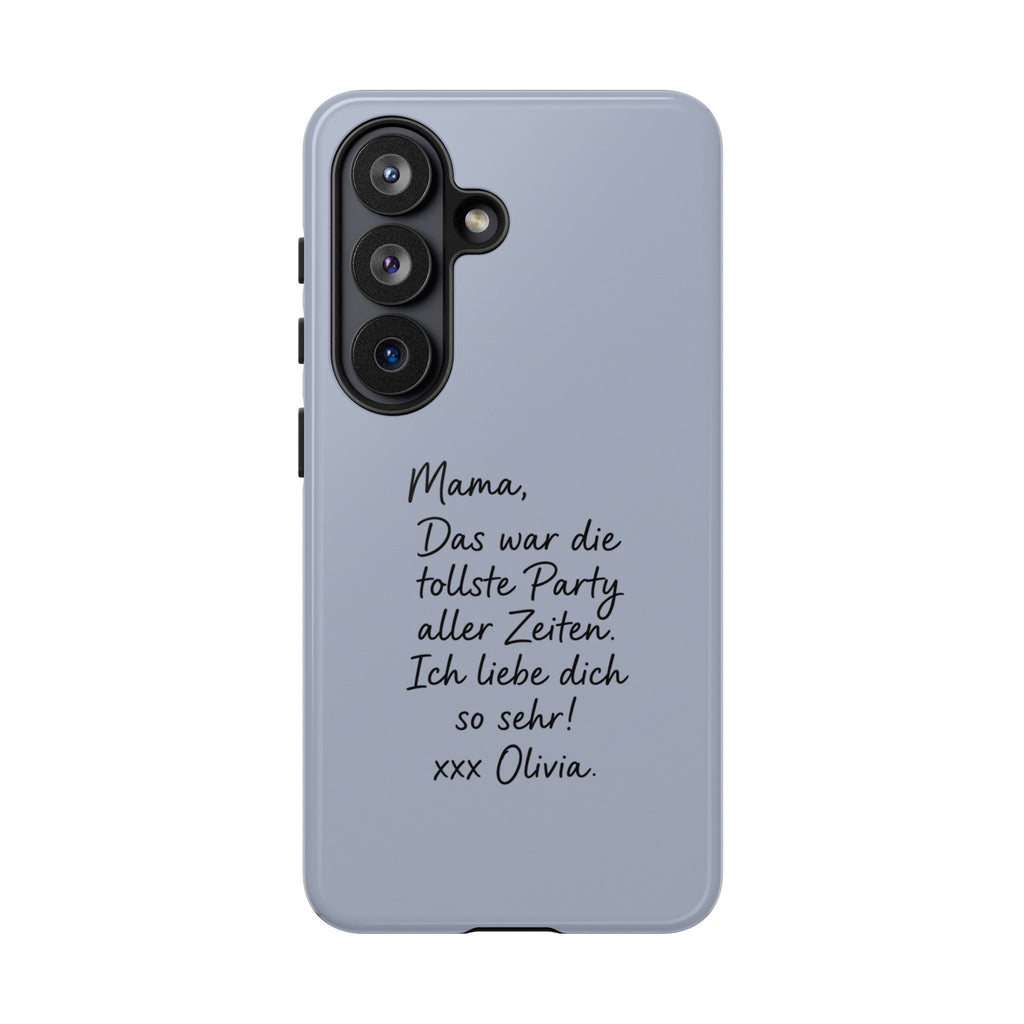 DUSTY BLUE HANDWRITTEN NOTE – Personalisierte Handyhülle mit Dual-Layer-Schutz