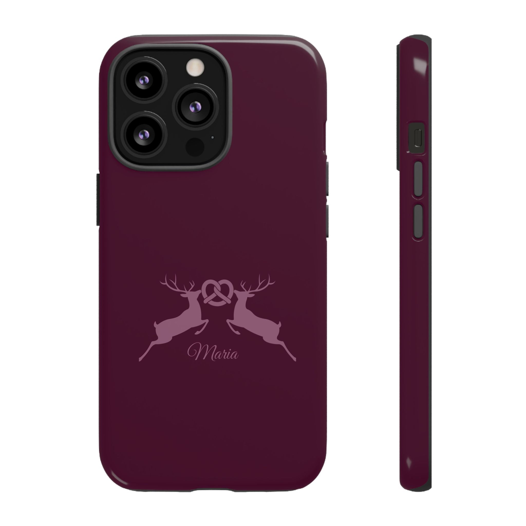 HIRSCH AUBERGINE – Personalisierte Handyhülle mit Dual-Layer-Schutz