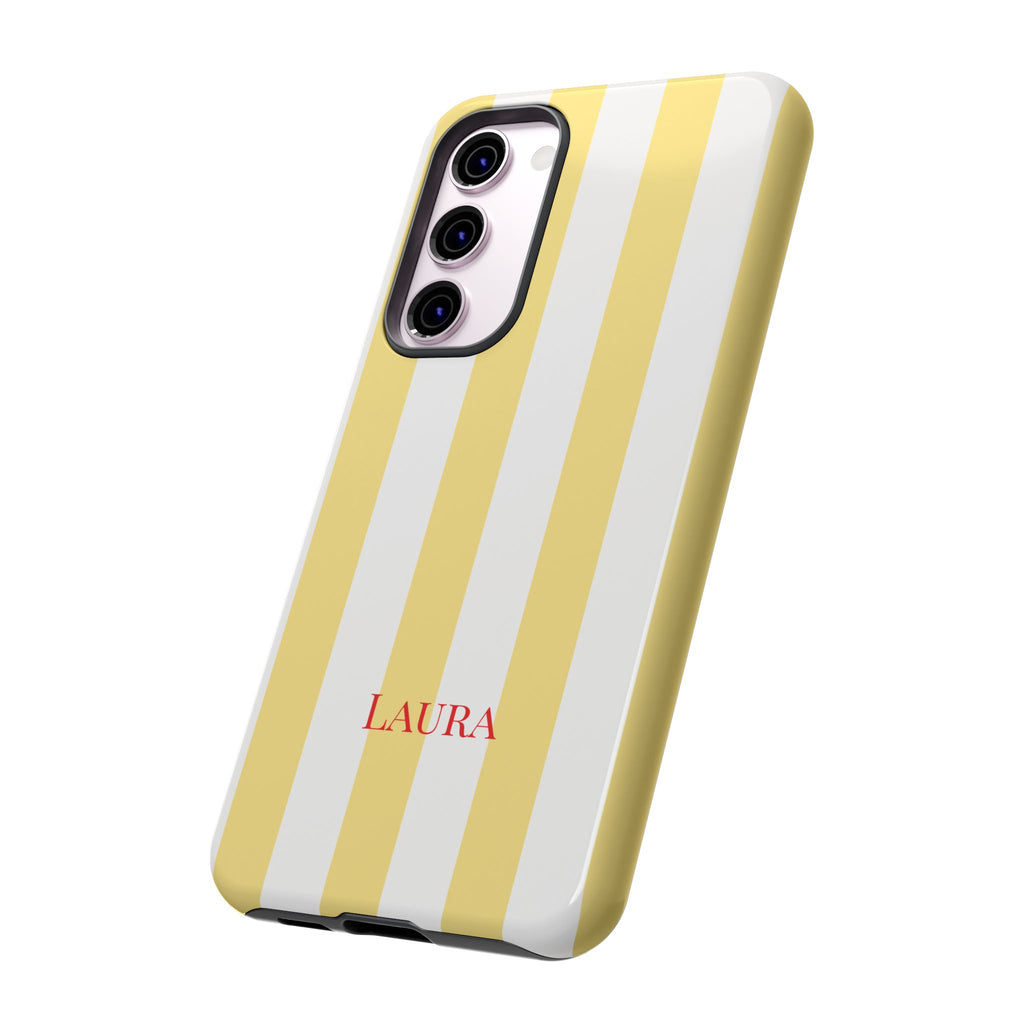 YELLOW STRIPES – Personalisierte Handyhülle mit Dual-Layer-Schutz