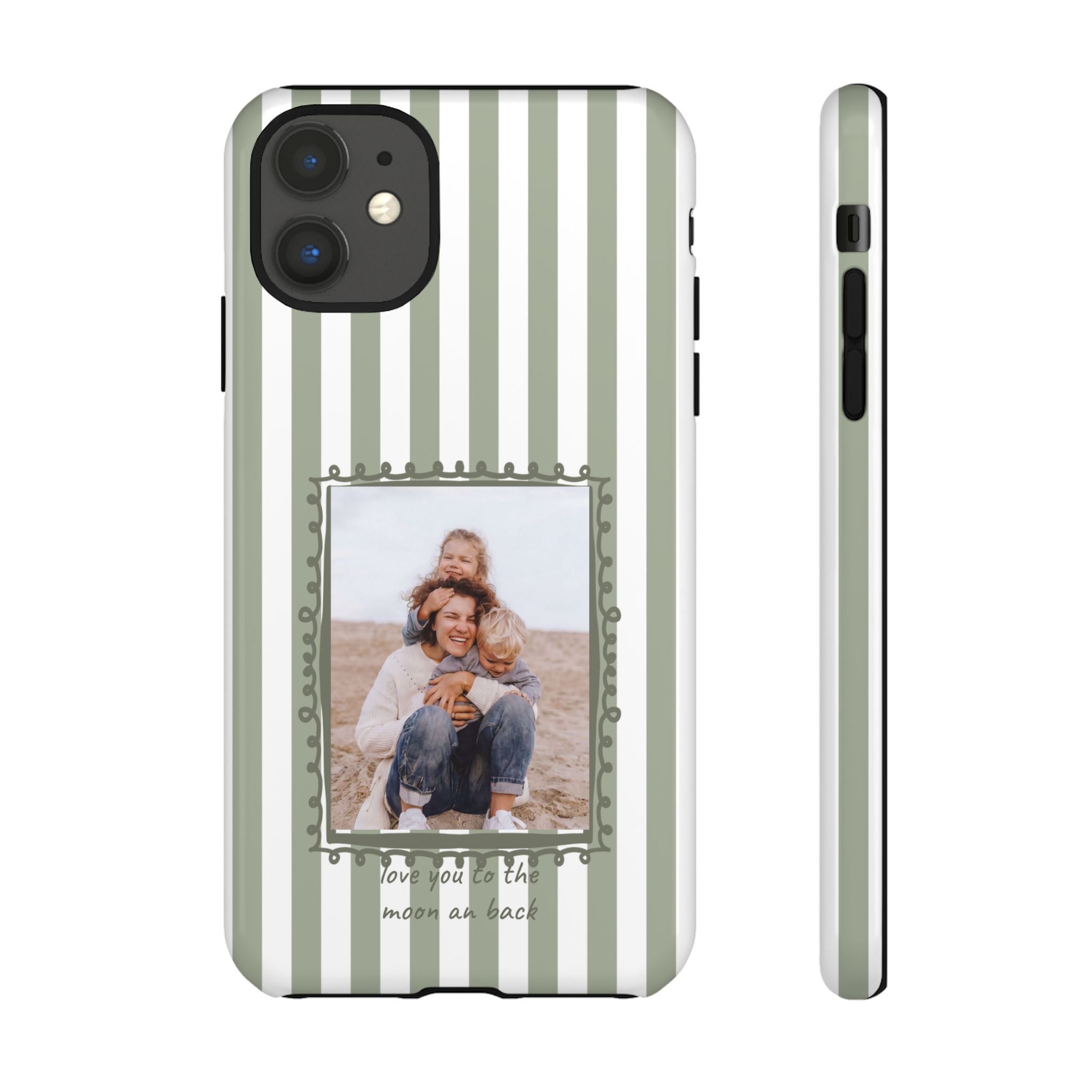 SALBEI STRIPES PHOTO FRAME – Personalisierte Foto Handyhülle mit Dual-Layer-Schutz