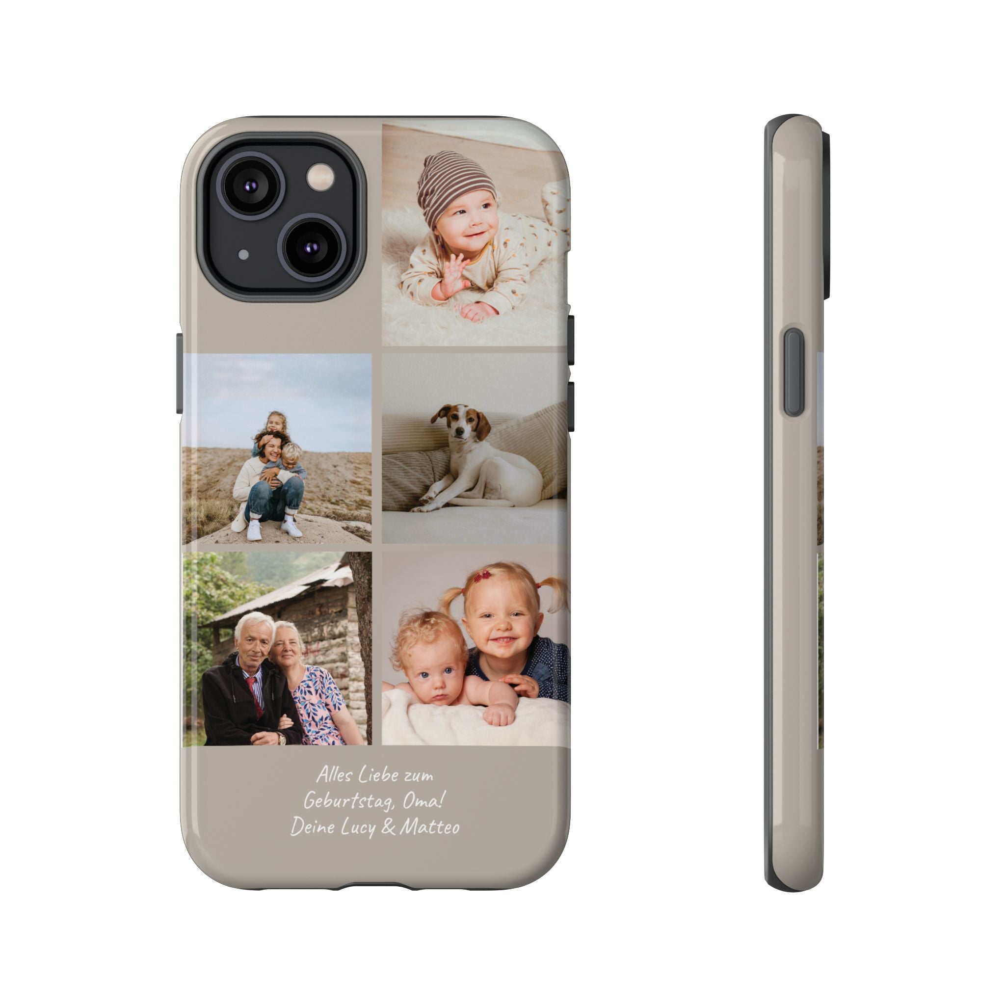 BEIGE COLLAGE – Personalisierte Foto Handyhülle mit Dual-Layer-Schutz